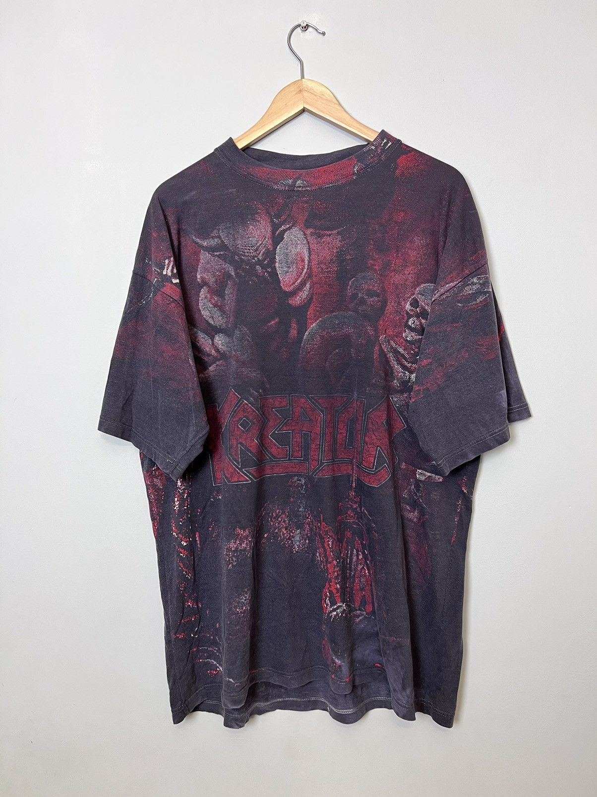 Band Tees RARE Vintage 1990s Kreator Overprint Band Metal Tee XL 90s Size US XL / EU 56 / 4 - 1 Thumbnail