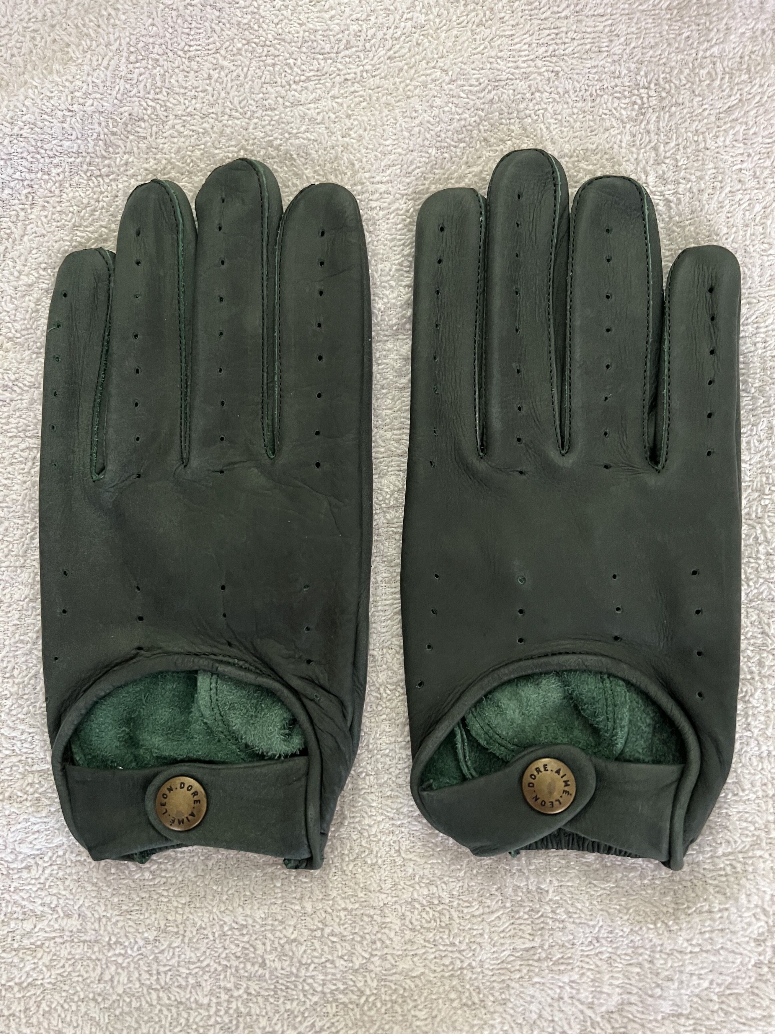 Pre-owned Aimé Leon Dore Green Driving Gloves Leather