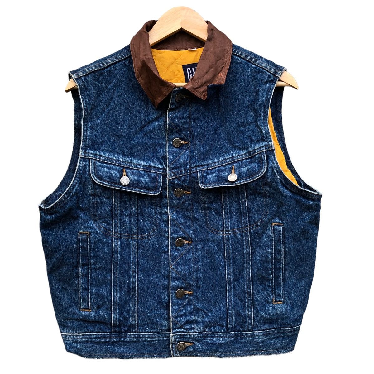 Gap Vintage GAP Classic Biker leather collar vest Size US S / EU 44-46 / 1 - 1 Thumbnail