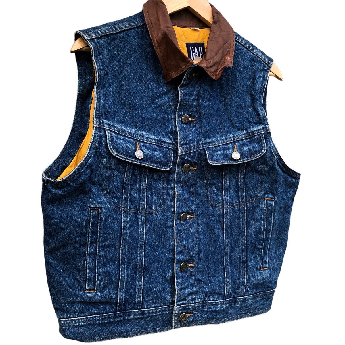 Gap Vintage GAP Classic Biker leather collar vest Size US S / EU 44-46 / 1 - 2 Thumbnail