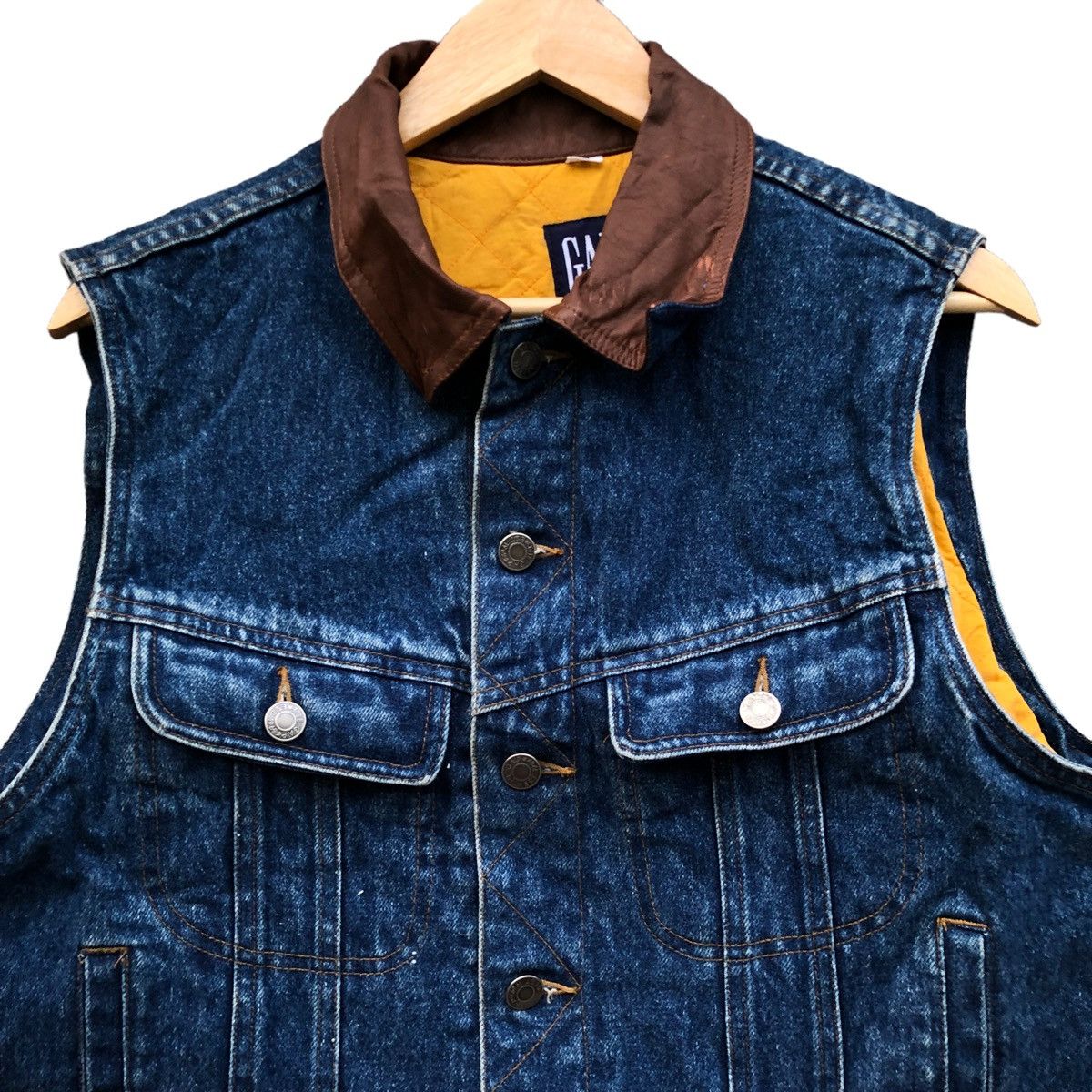 Gap Vintage GAP Classic Biker leather collar vest Size US S / EU 44-46 / 1 - 4 Thumbnail