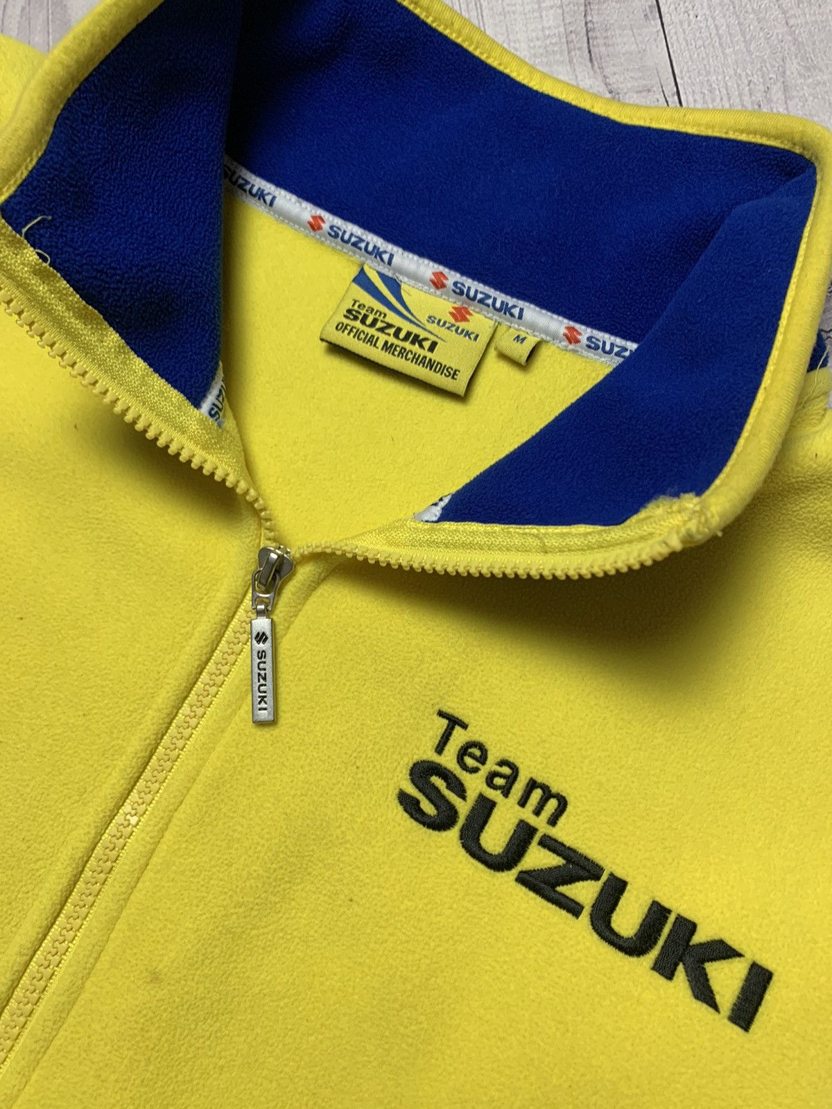Vintage Vintage Suzuki fleece jacket size M yellow Size US M / EU 48-50 / 2 - 6 Thumbnail