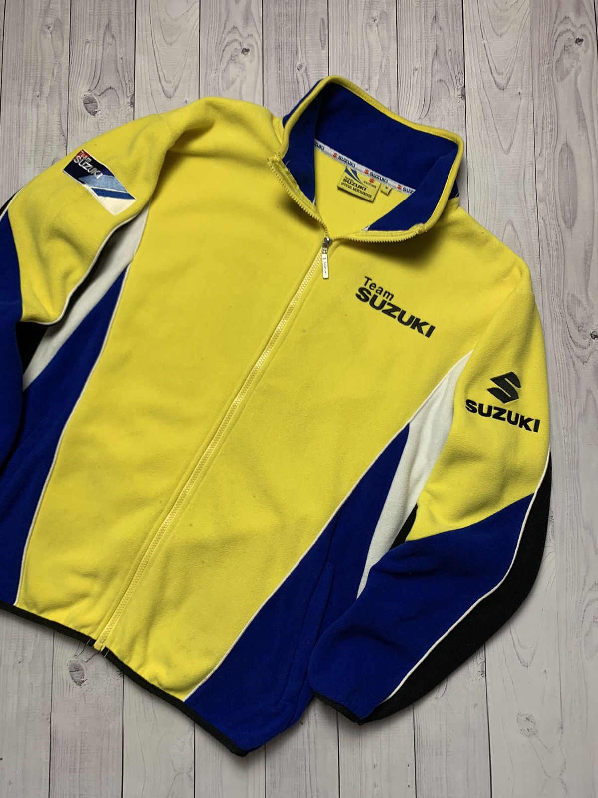 Vintage Vintage Suzuki fleece jacket size M yellow Size US M / EU 48-50 / 2 - 3 Thumbnail