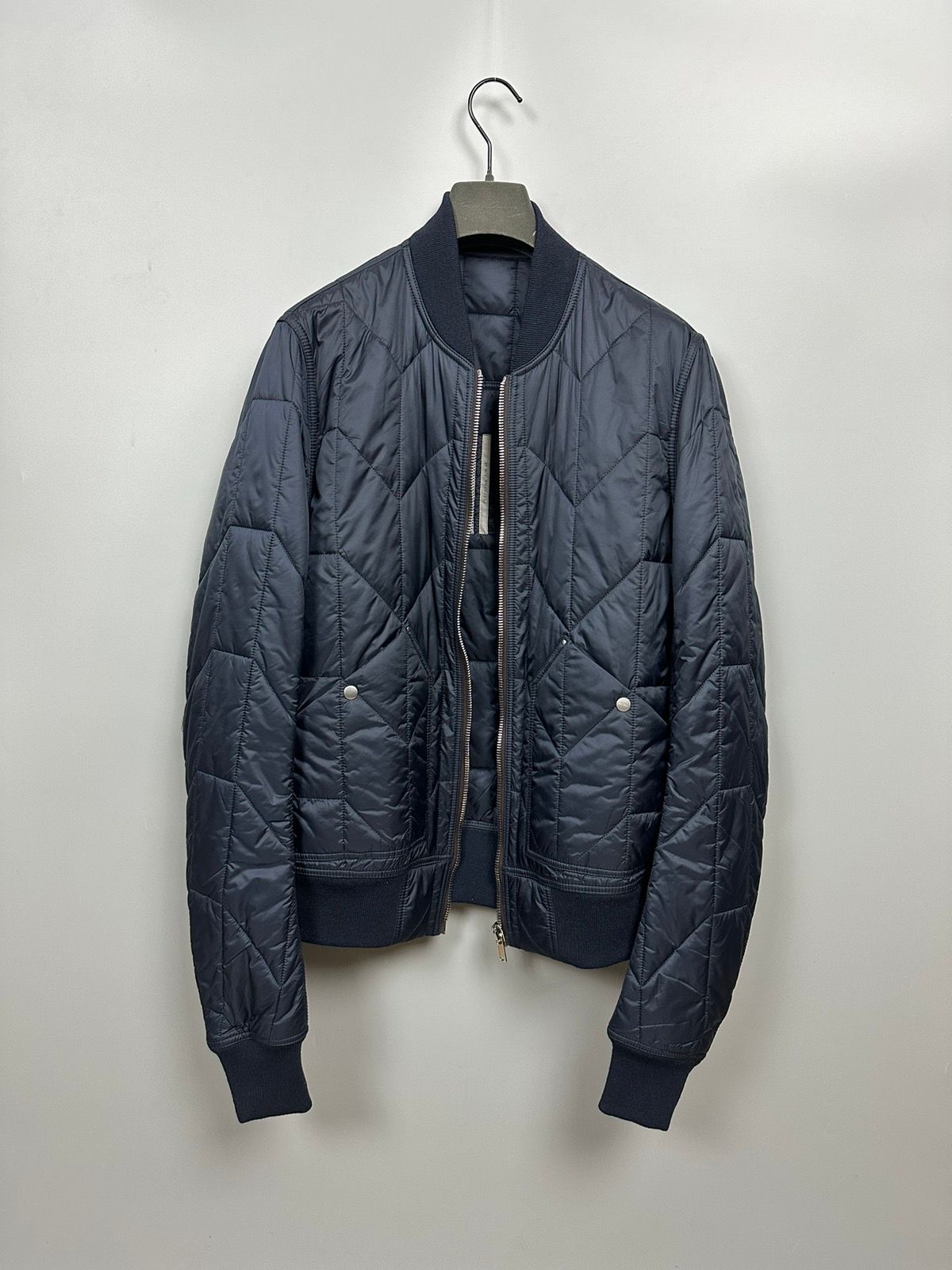 Pre-owned Rick Owens Fw20 ‘performa' Quilted Padded Lapis Bomber