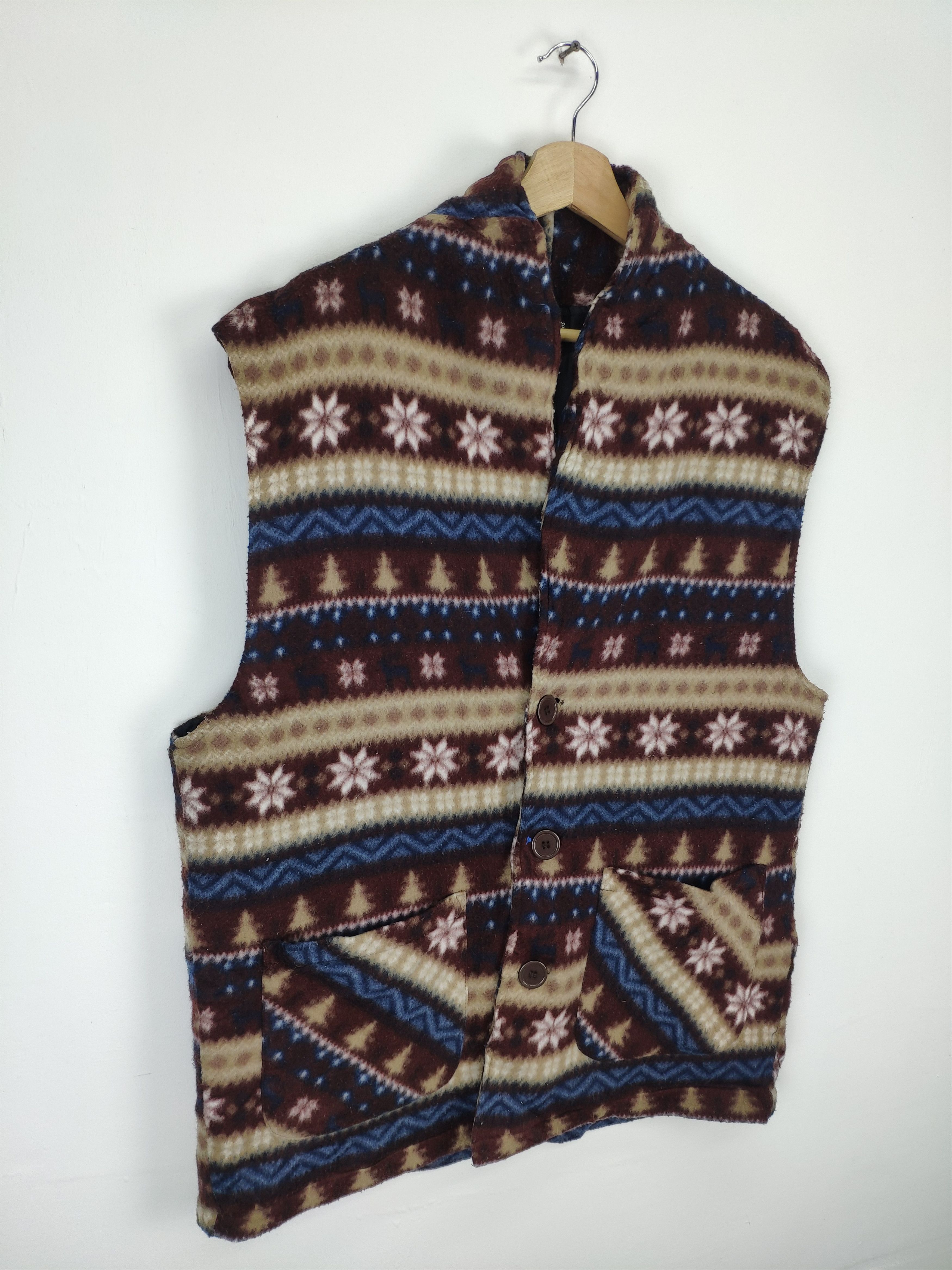 Japanese Brand × Vintage Vintage Fleece Vest Native Navajo Print Size US M / EU 48-50 / 2 - 3 Thumbnail