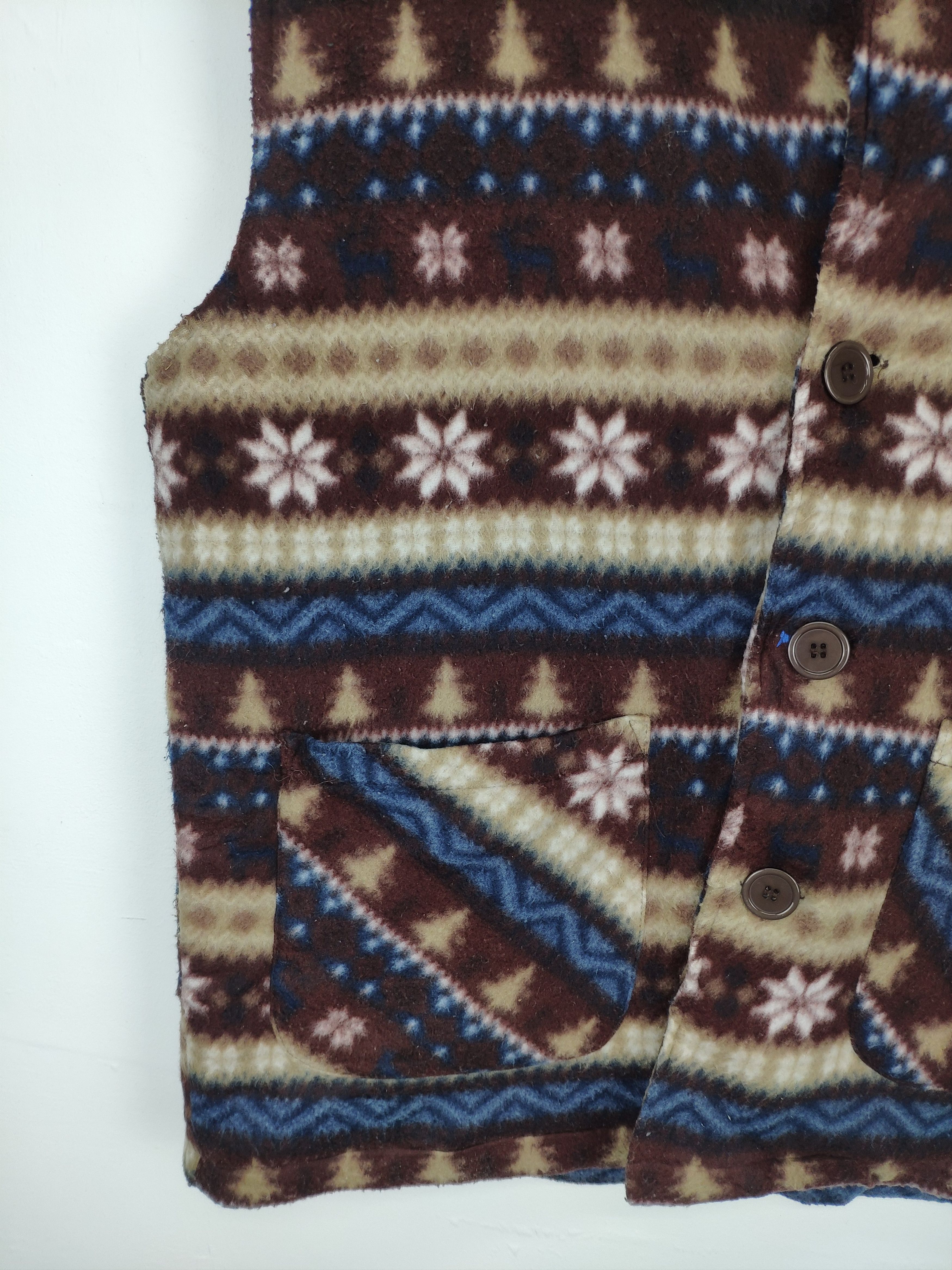 Japanese Brand × Vintage Vintage Fleece Vest Native Navajo Print Size US M / EU 48-50 / 2 - 6 Thumbnail