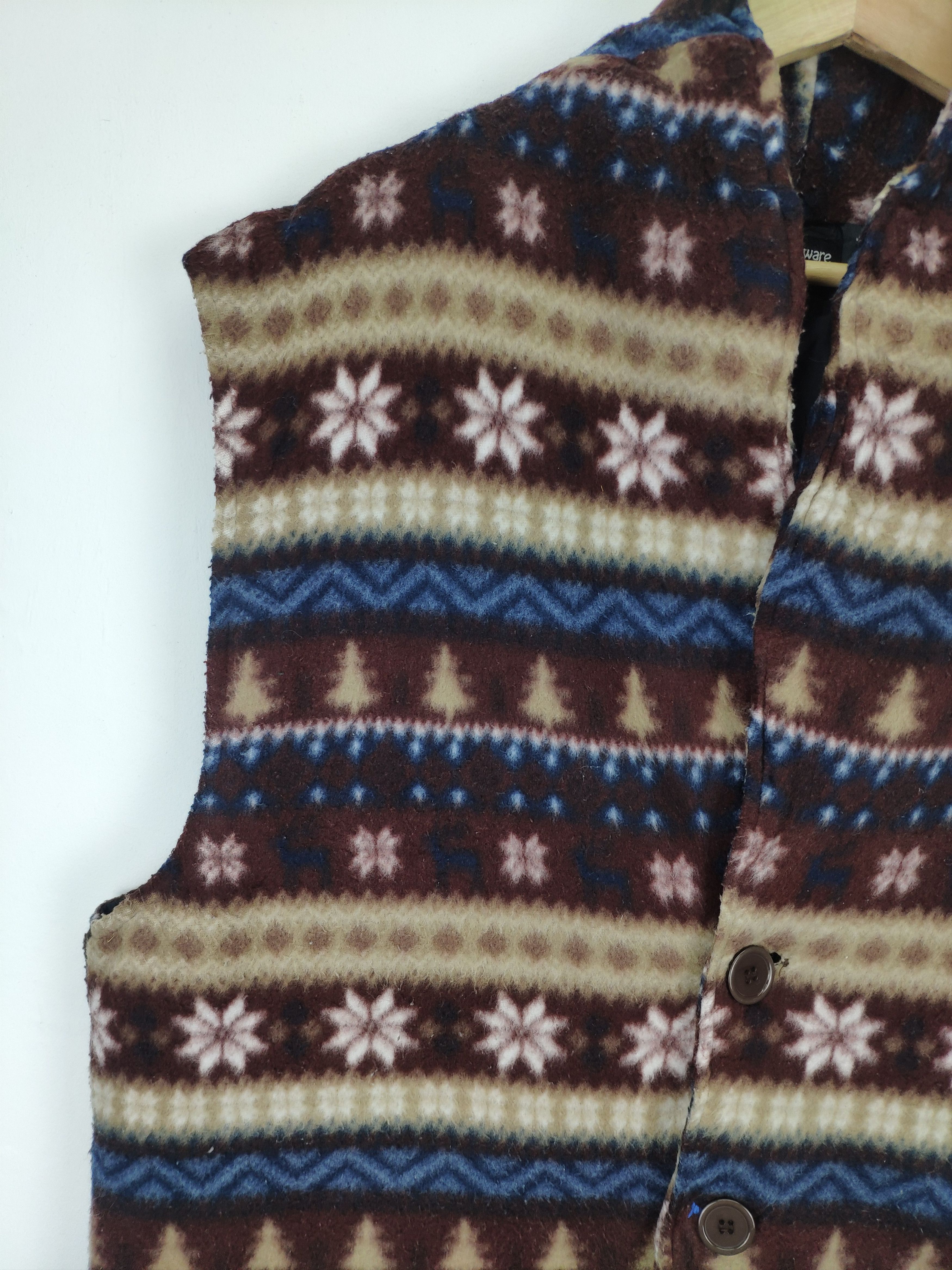 Japanese Brand × Vintage Vintage Fleece Vest Native Navajo Print Size US M / EU 48-50 / 2 - 7 Thumbnail