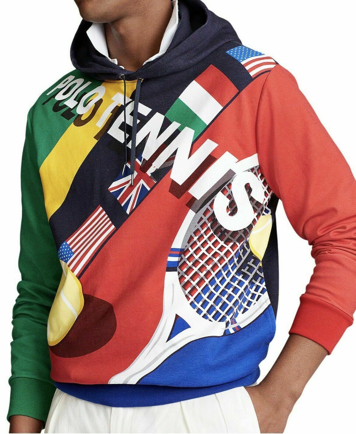 image of Polo Ralph Laurent Polo Tennis Color Block Hoodie, Men's (Size XL)