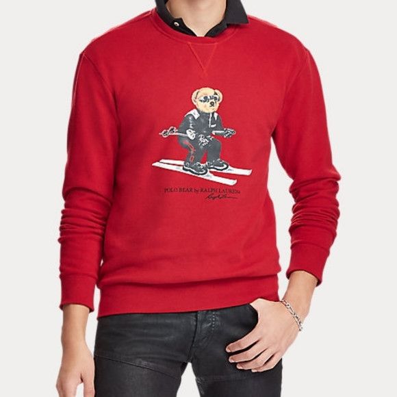 image of Polo Ralph Laurent Red Ski-Bear Sweatshirt , Men's (Size 2XL)