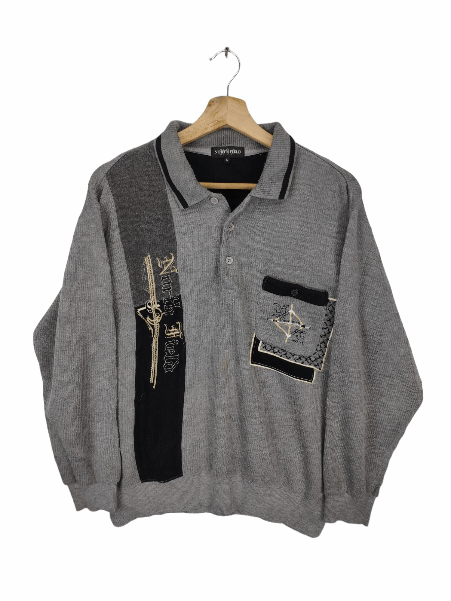 Japanese Brand × Vintage Vintage Polo Shirt Long Sleeve by North Field Size US M / EU 48-50 / 2 - 1 Thumbnail