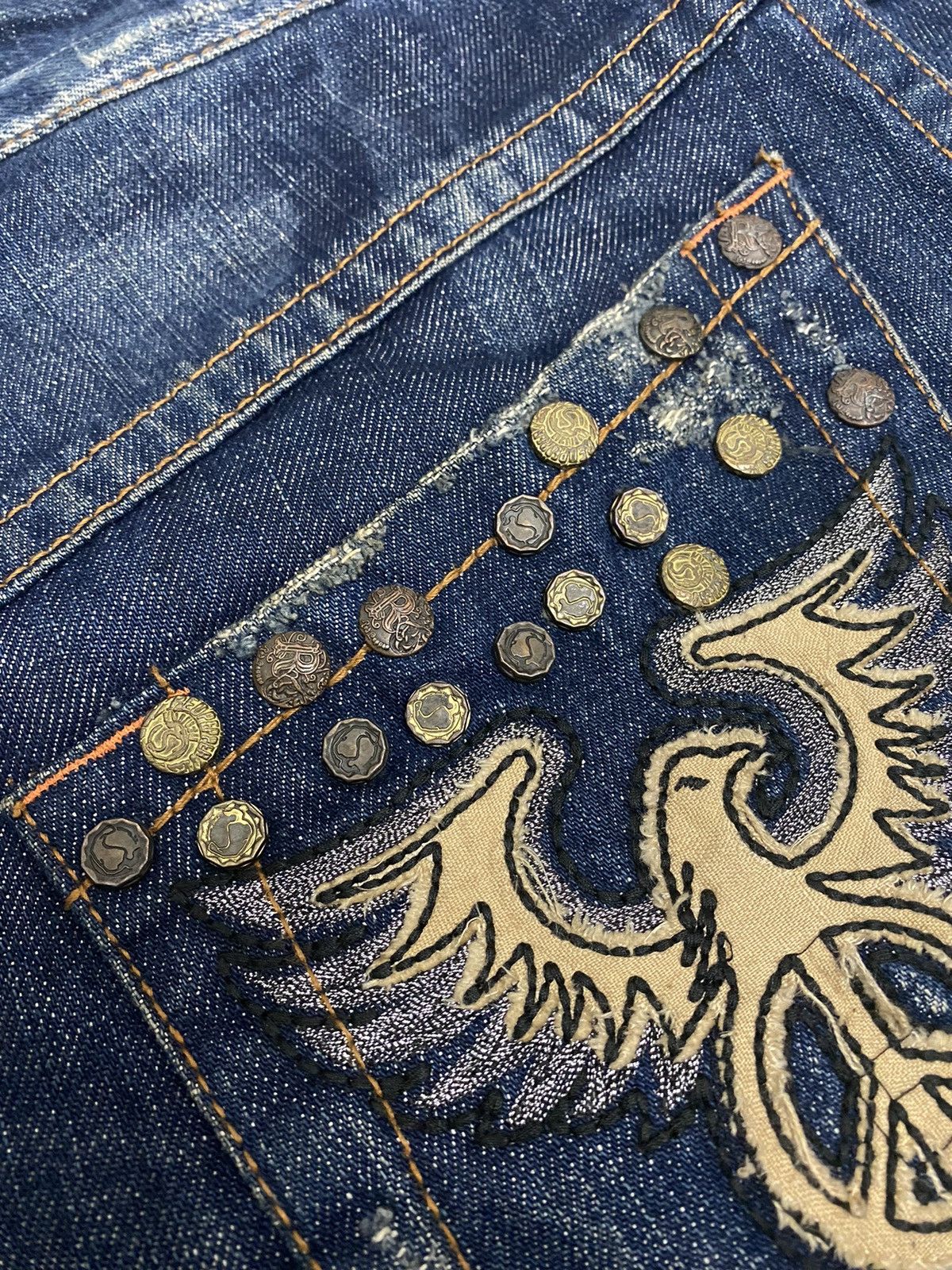 Ed Hardy Vintage Red Pepper Japanese Ed Hardy Embroidered Jeans Size US 33 - 6 Thumbnail