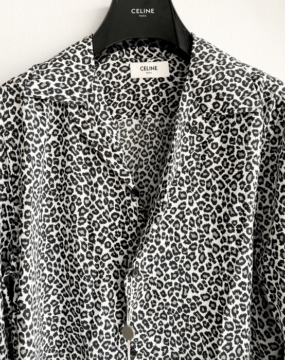 Celine Celine SS20 Silky NEW Babycat Leopard Camp Collar Shirt Size US M / EU 48-50 / 2 - 2 Preview