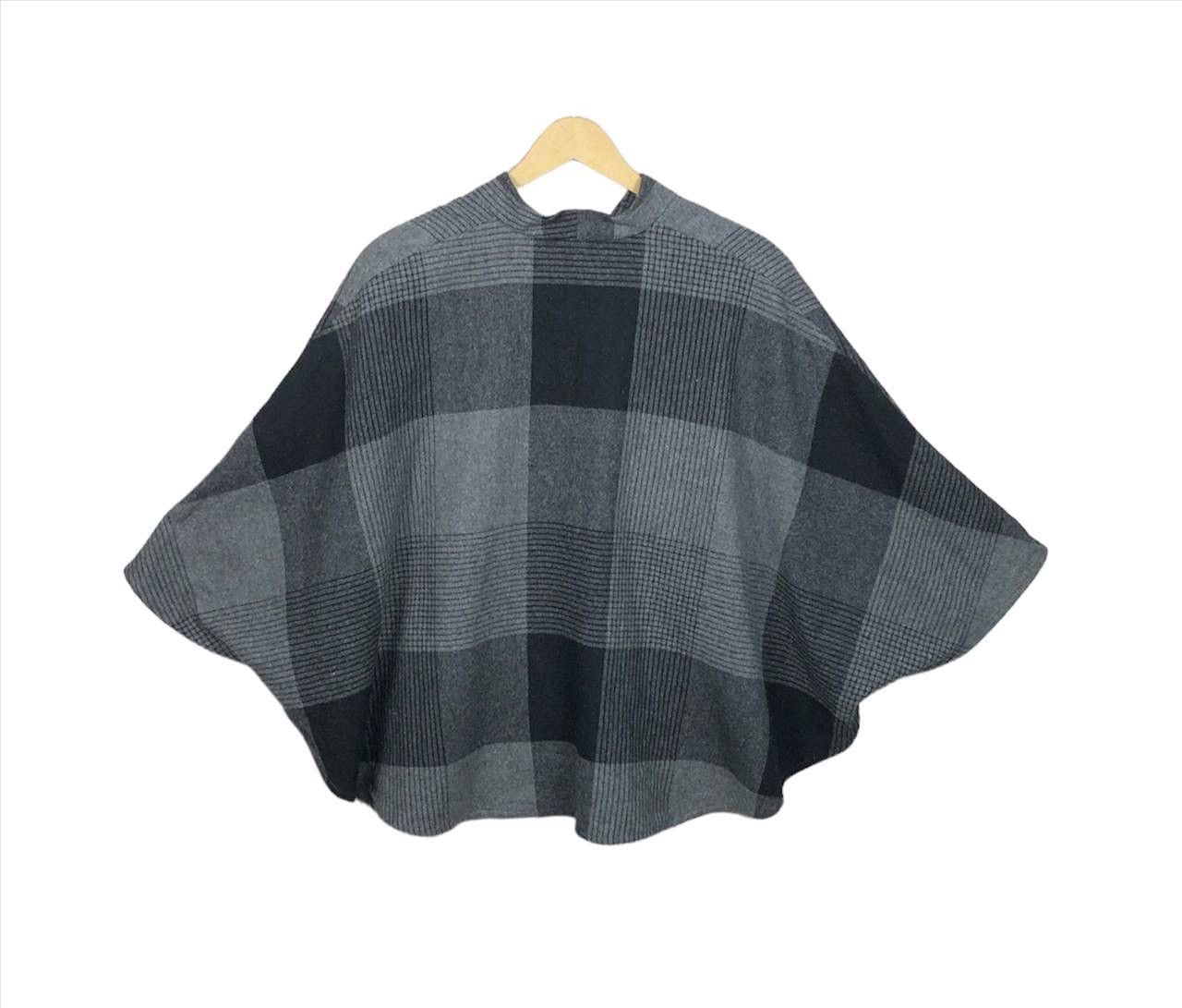 Cloak Avant Garde Femme Checkered Dark Poncho Cloak Capes Size US L / EU 52-54 / 3 - 2 Thumbnail