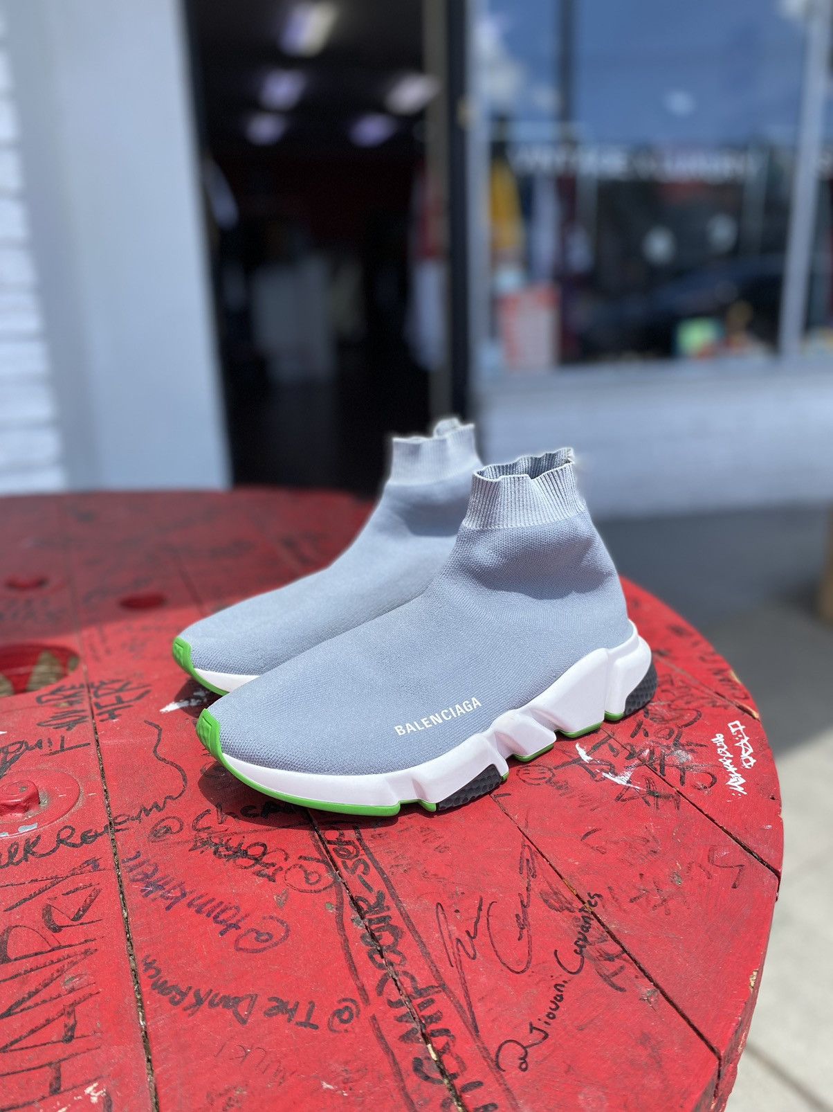 Gray balenciaga speed trainer deals