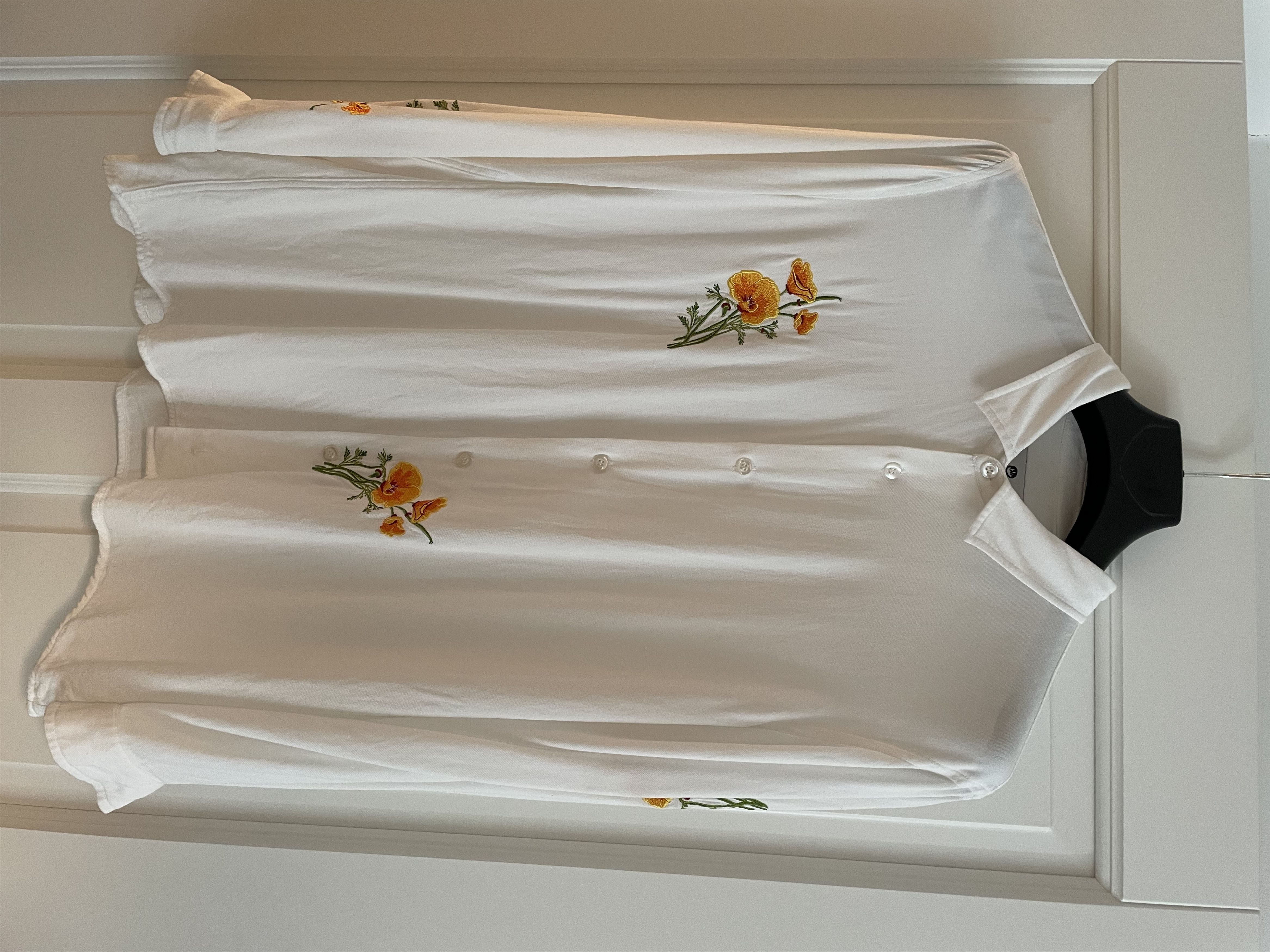 Soulland Bruta white floral embroidered capsule shirt S 46