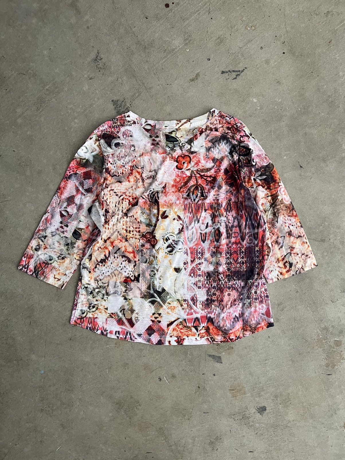 Japanese Brand Christopher & Banks Psychedelic Floral Shirt Size L / US 10 / IT 46 - 6 Thumbnail