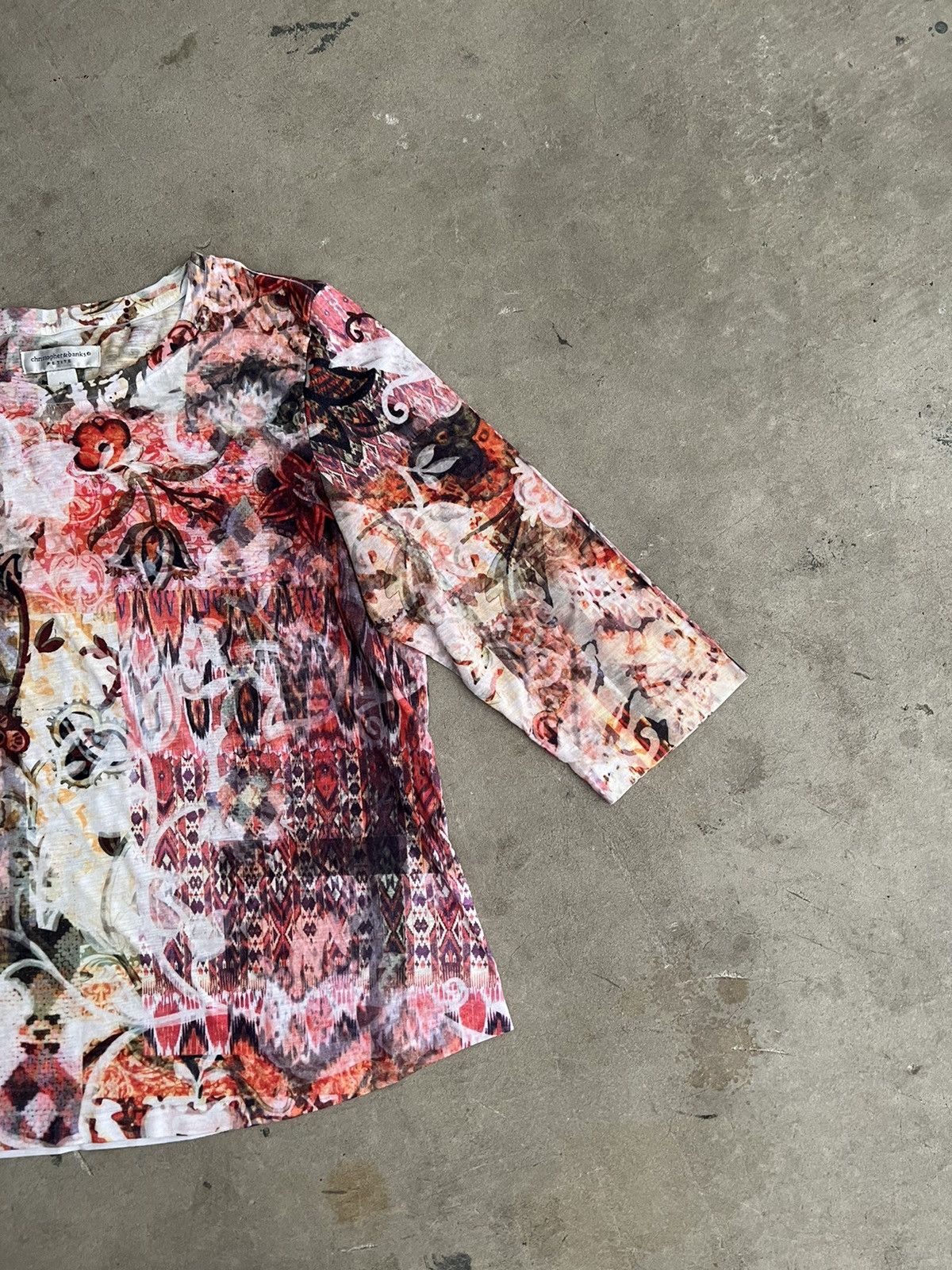 Japanese Brand Christopher & Banks Psychedelic Floral Shirt Size L / US 10 / IT 46 - 3 Thumbnail