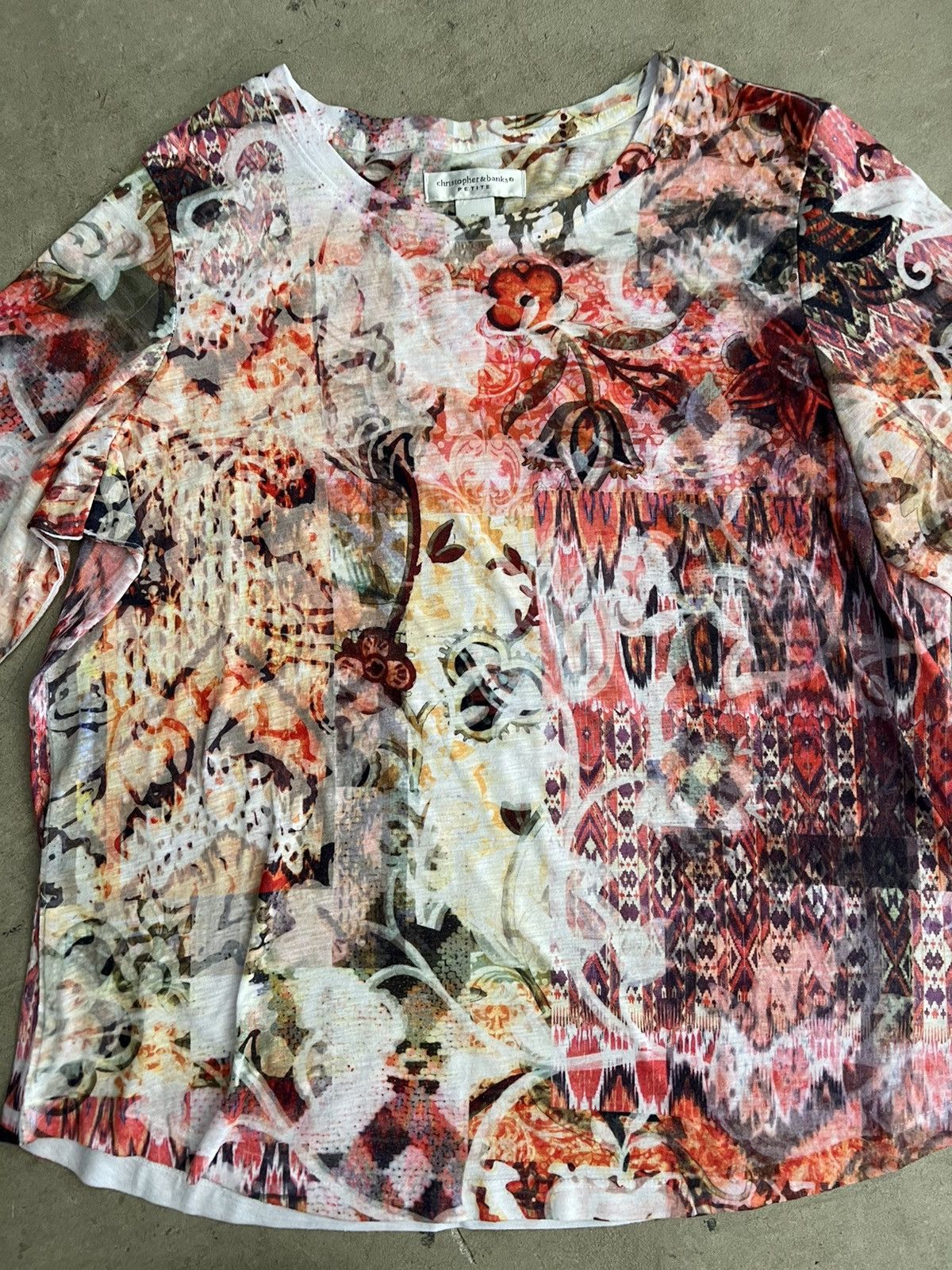 Japanese Brand Christopher & Banks Psychedelic Floral Shirt Size L / US 10 / IT 46 - 4 Thumbnail