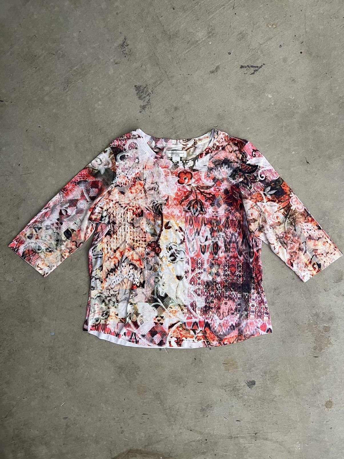Japanese Brand Christopher & Banks Psychedelic Floral Shirt Size L / US 10 / IT 46 - 1 Thumbnail