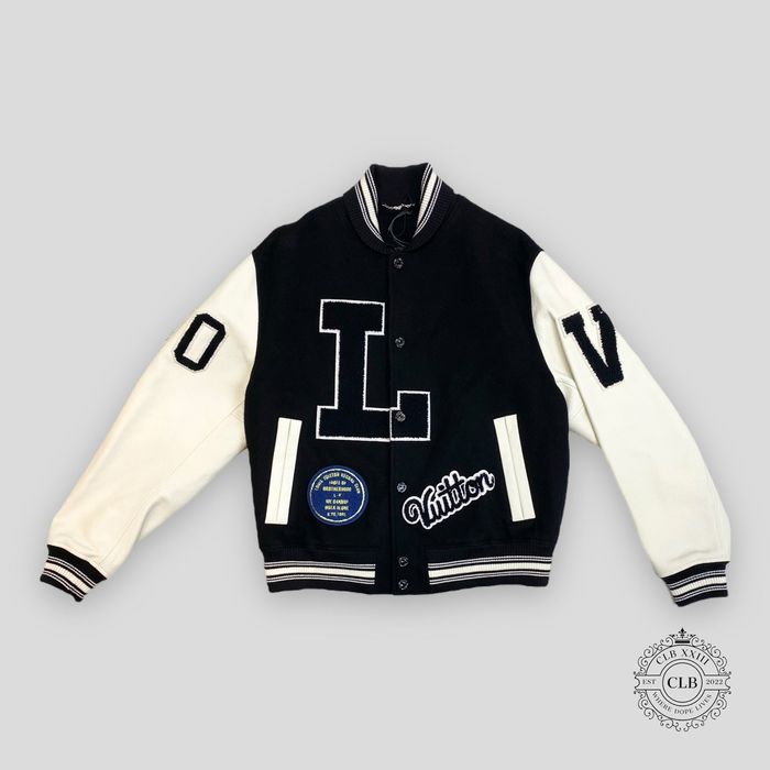 Louis Vuitton 2019 Record Club 'Dreaming' Varsity Jacket - Black
