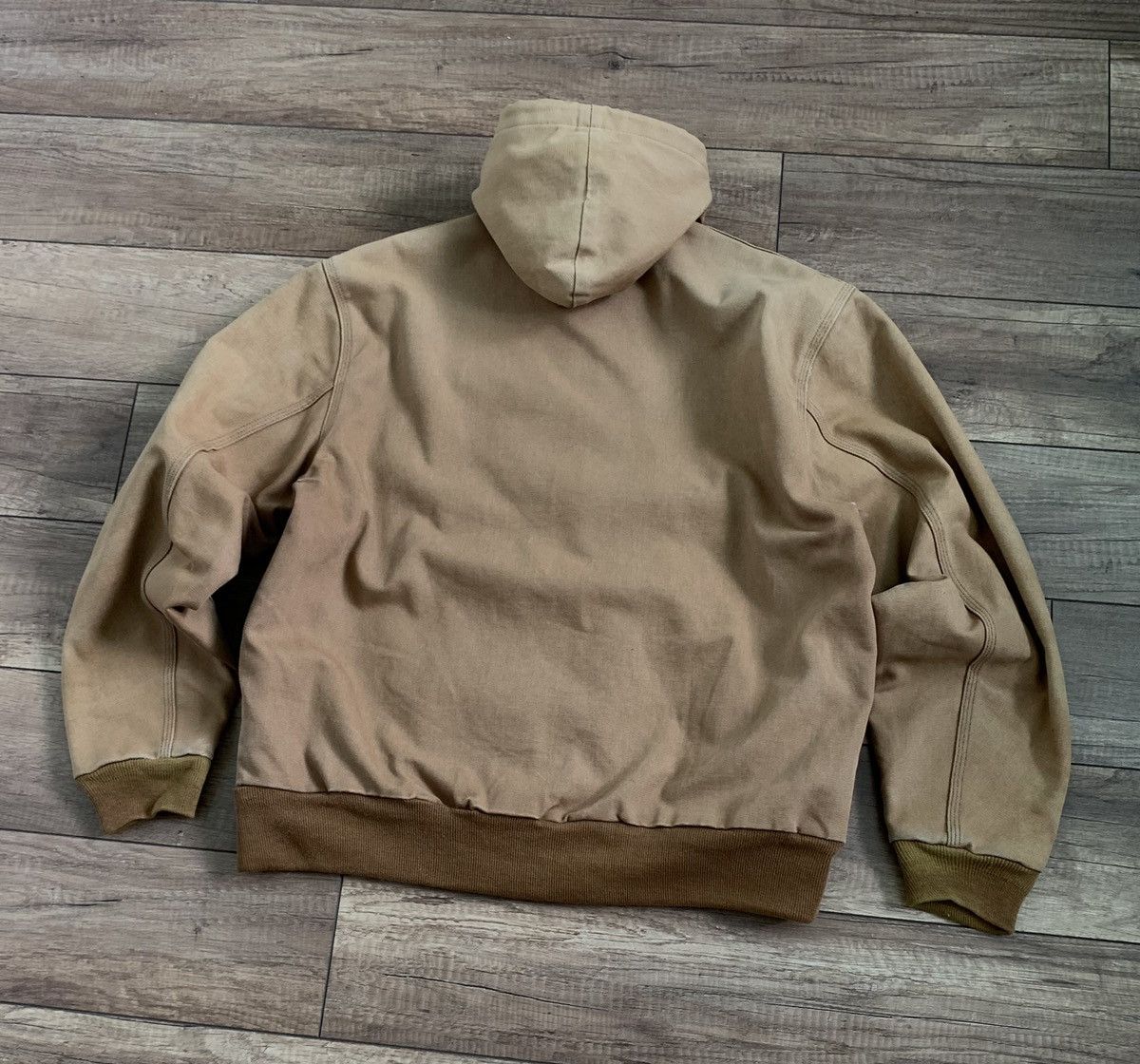 Carhartt Vintage Carhartt Sunfaded Distressed Hooded Jacket Bomber Size US L / EU 52-54 / 3 - 10 Thumbnail