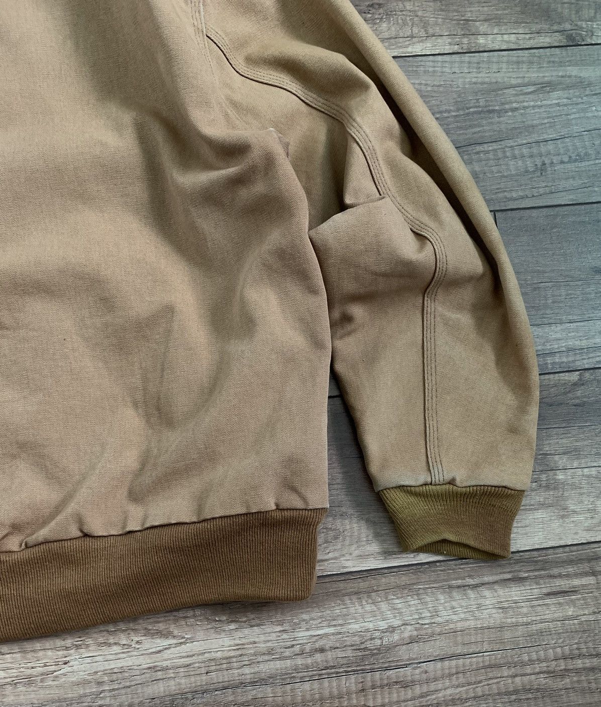 Carhartt Vintage Carhartt Sunfaded Distressed Hooded Jacket Bomber Size US L / EU 52-54 / 3 - 12 Thumbnail