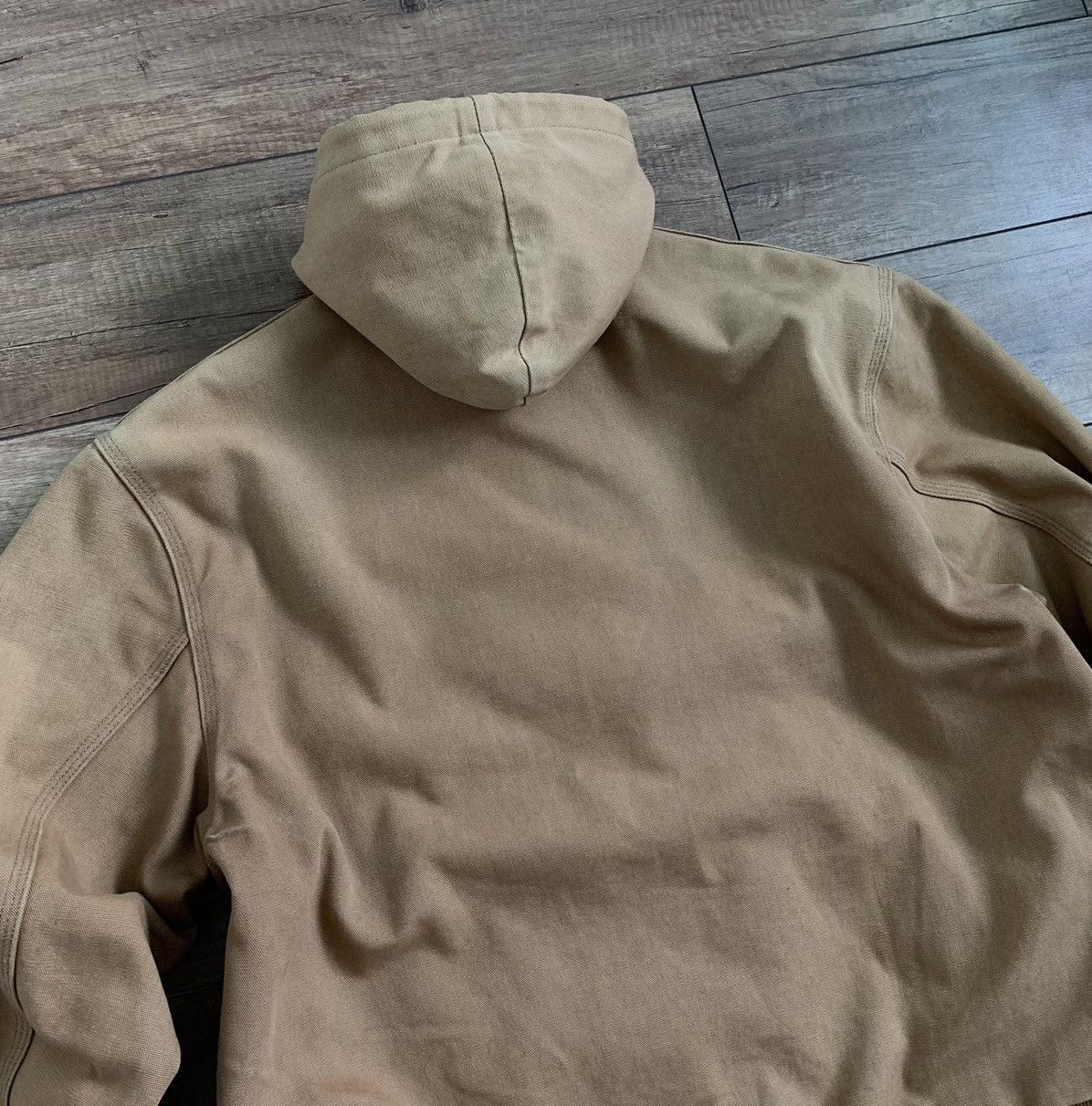 Carhartt Vintage Carhartt Sunfaded Distressed Hooded Jacket Bomber Size US L / EU 52-54 / 3 - 13 Thumbnail
