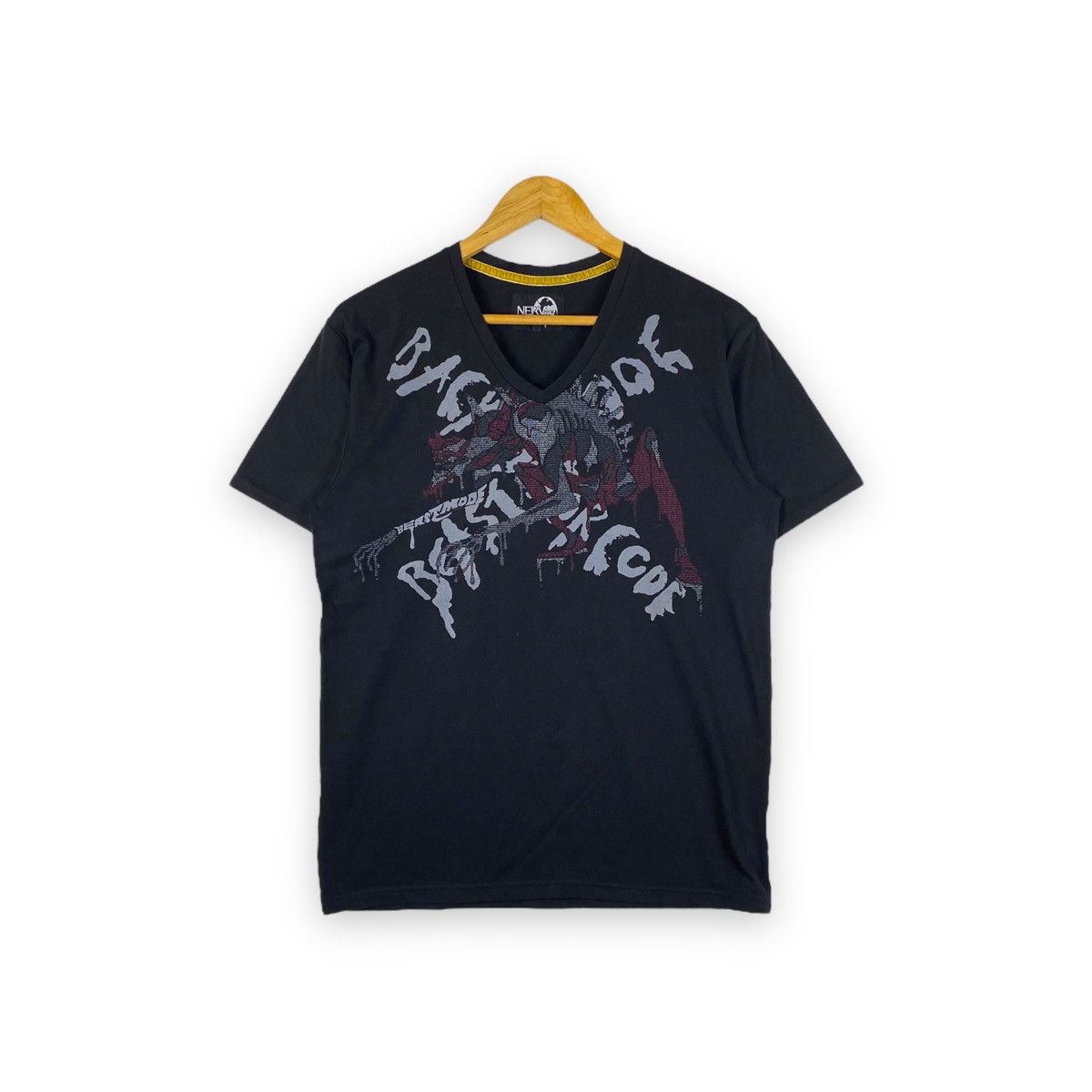 image of Anima x Ppfm Nerv Evangelion Unit-02 Beast Mode Anime Movie Tee in Black, Men's (Size Large)