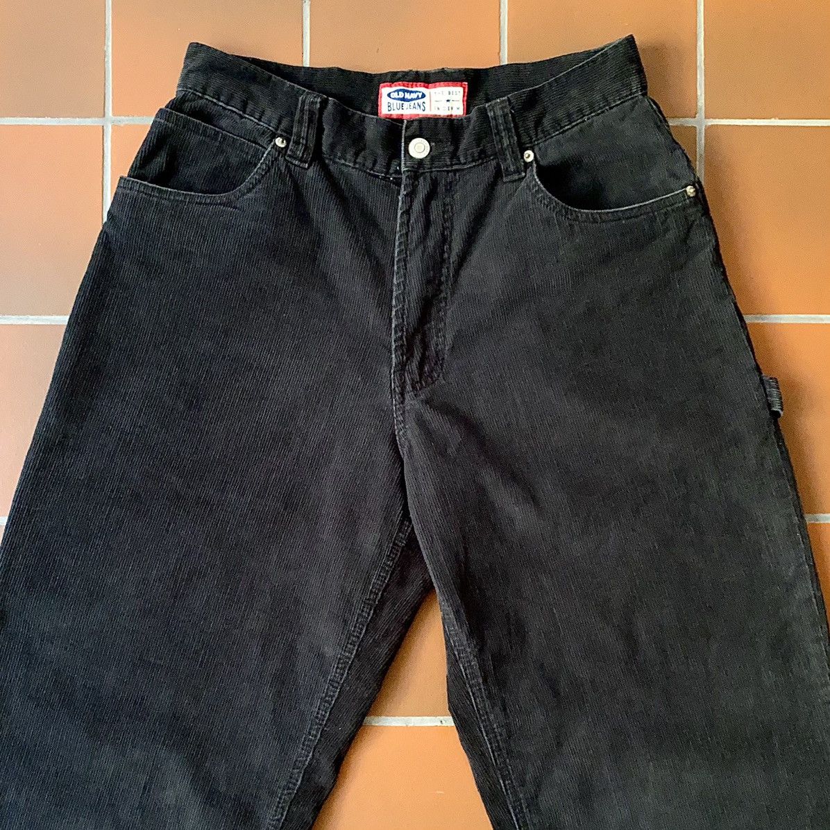 Old Navy Vintage Old Navy Black Corduroy Carpenter Pants Size US 29 - 4 Thumbnail