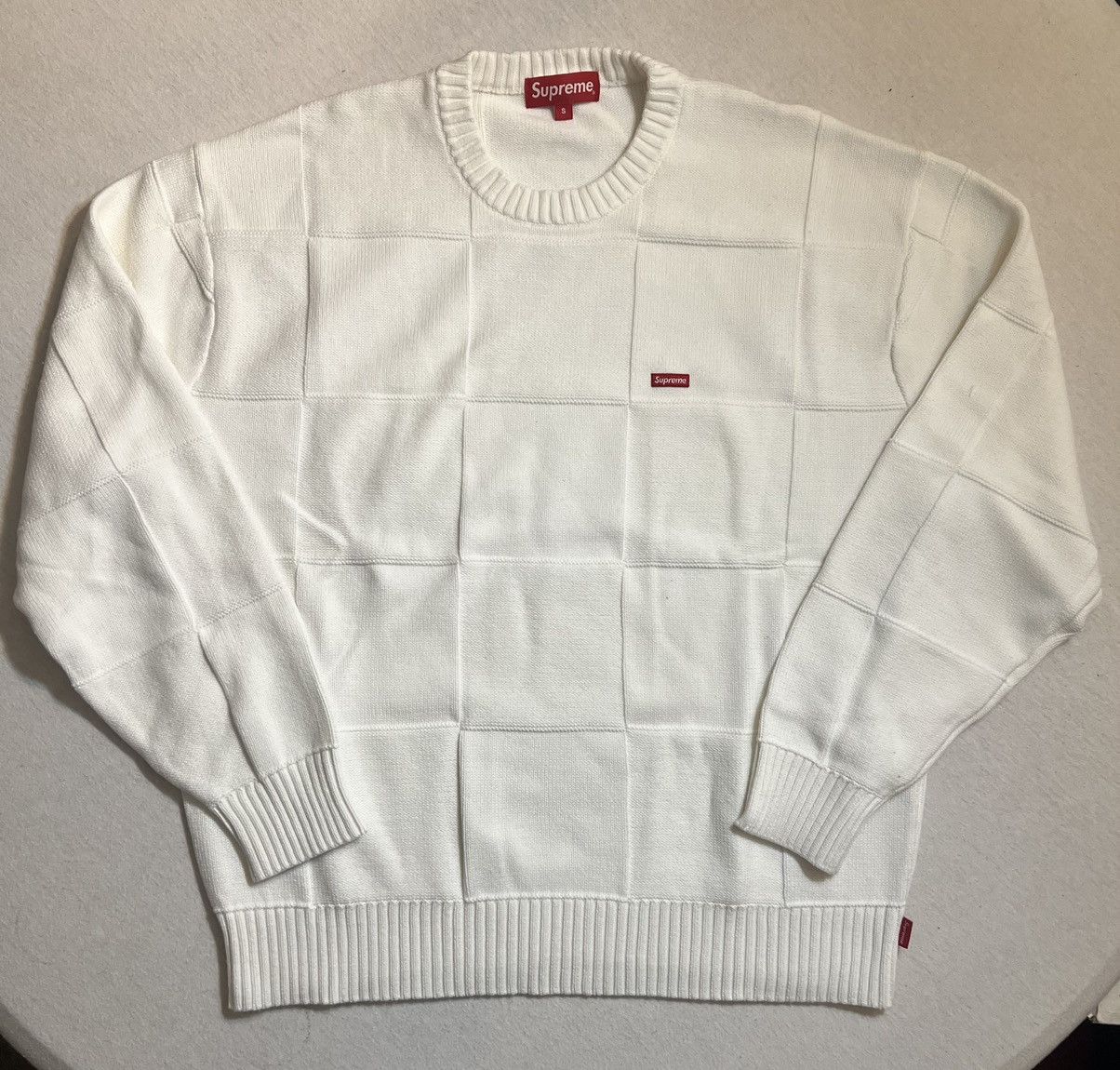 Supreme Supreme Tonal Checkerboard Small Box Sweater | Grailed