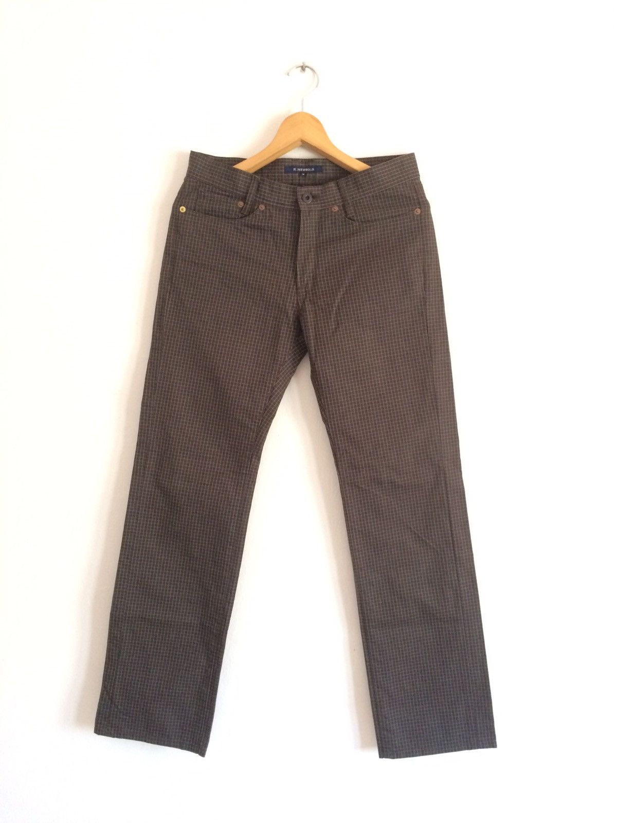image of VTG Style R.newbold Paul Smith Plaid Checkered Pants in Brown Plaid, Men's (Size 30)