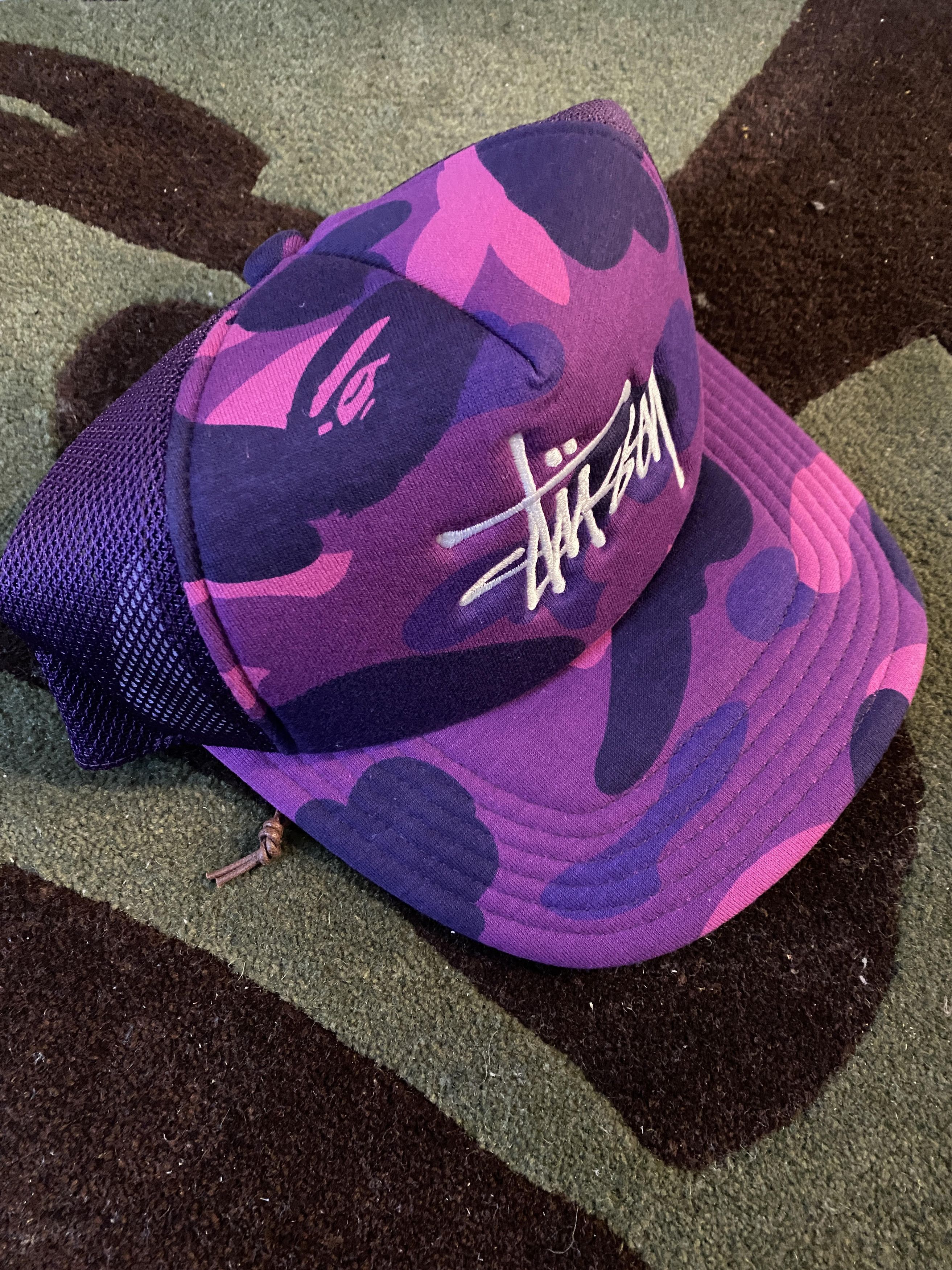 image of Bape Trucker Cap S/s 2022 in Purple, Men's