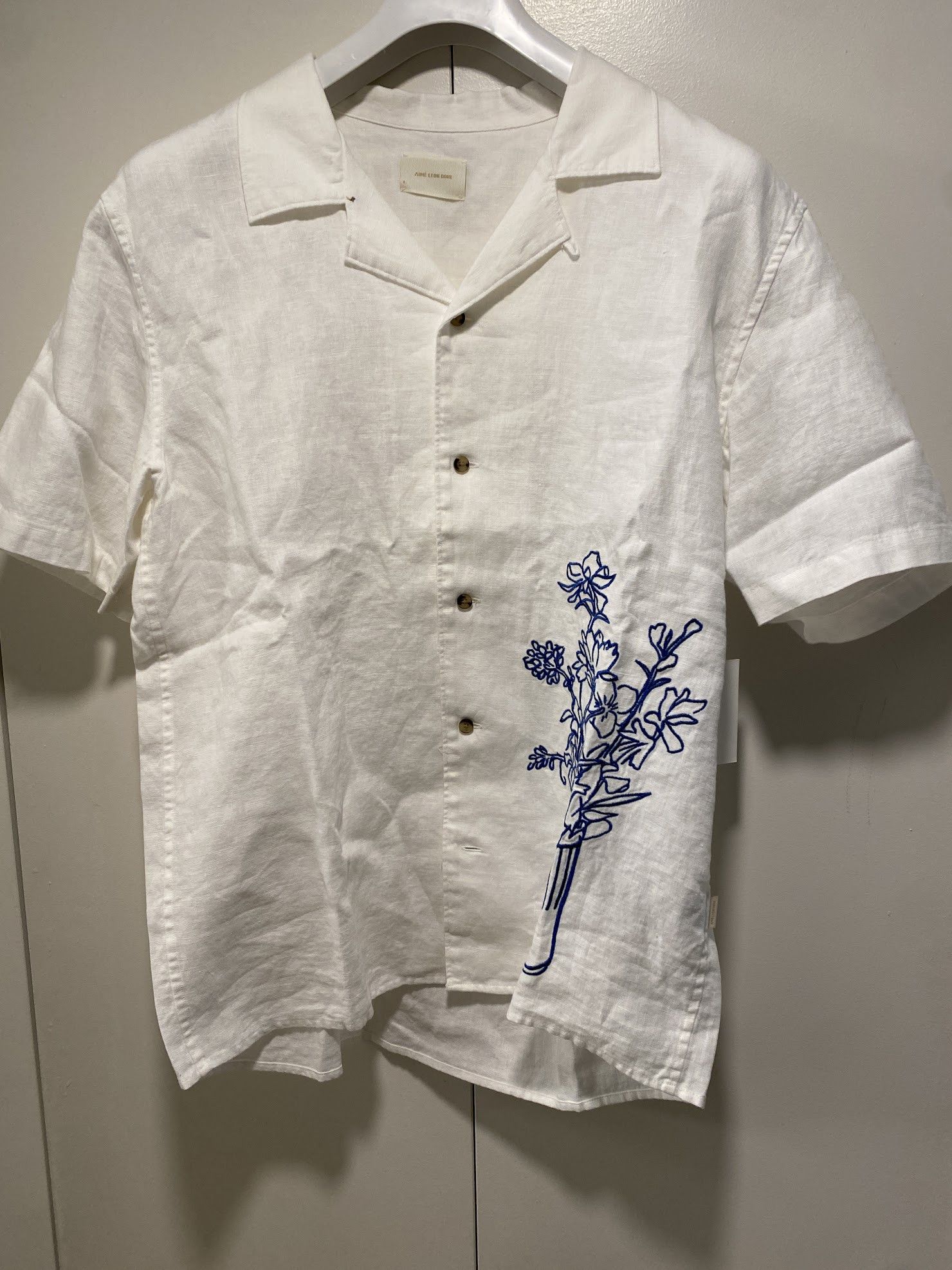 image of Aime Leon Dore Ald Linen Bouquet Shirt - White Medium, Men's