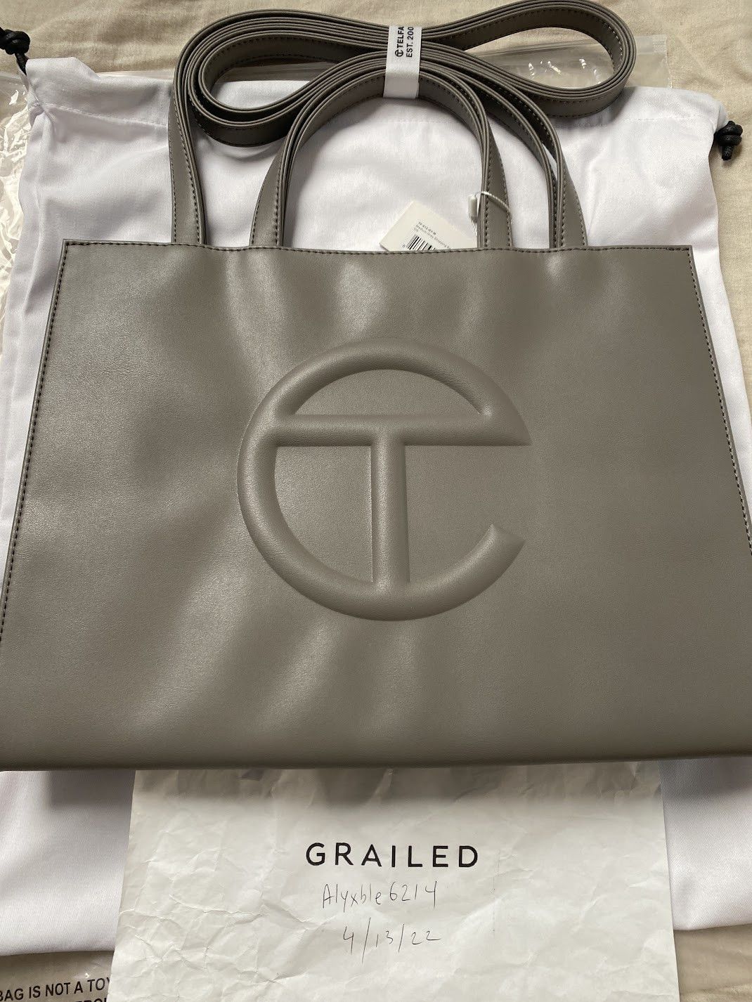 Telfar medium shopping bag tote -grey Size ONE SIZE - 2 Thumbnail