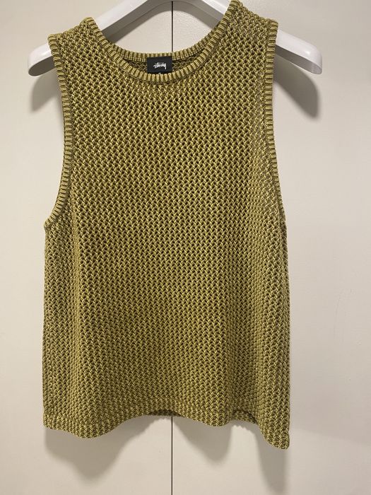 Stussy stussy O'Dyed Mesh Tank Khaki 117126 | Grailed