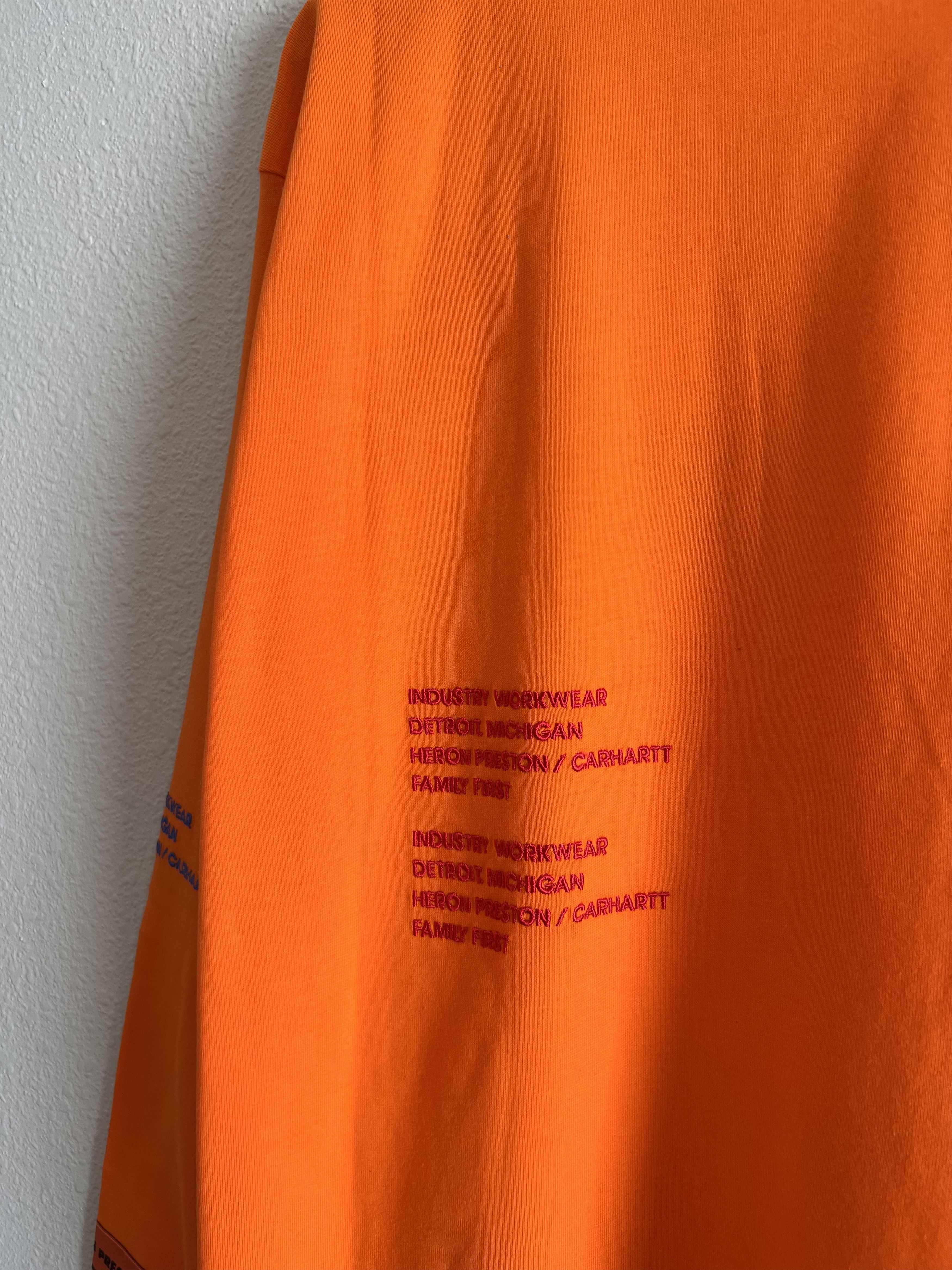Carhartt Wip × Heron Preston Heron Preston Carhartt WIP Long Sleeve Shirt in Orange Size US S / EU 44-46 / 1 - 8 Thumbnail