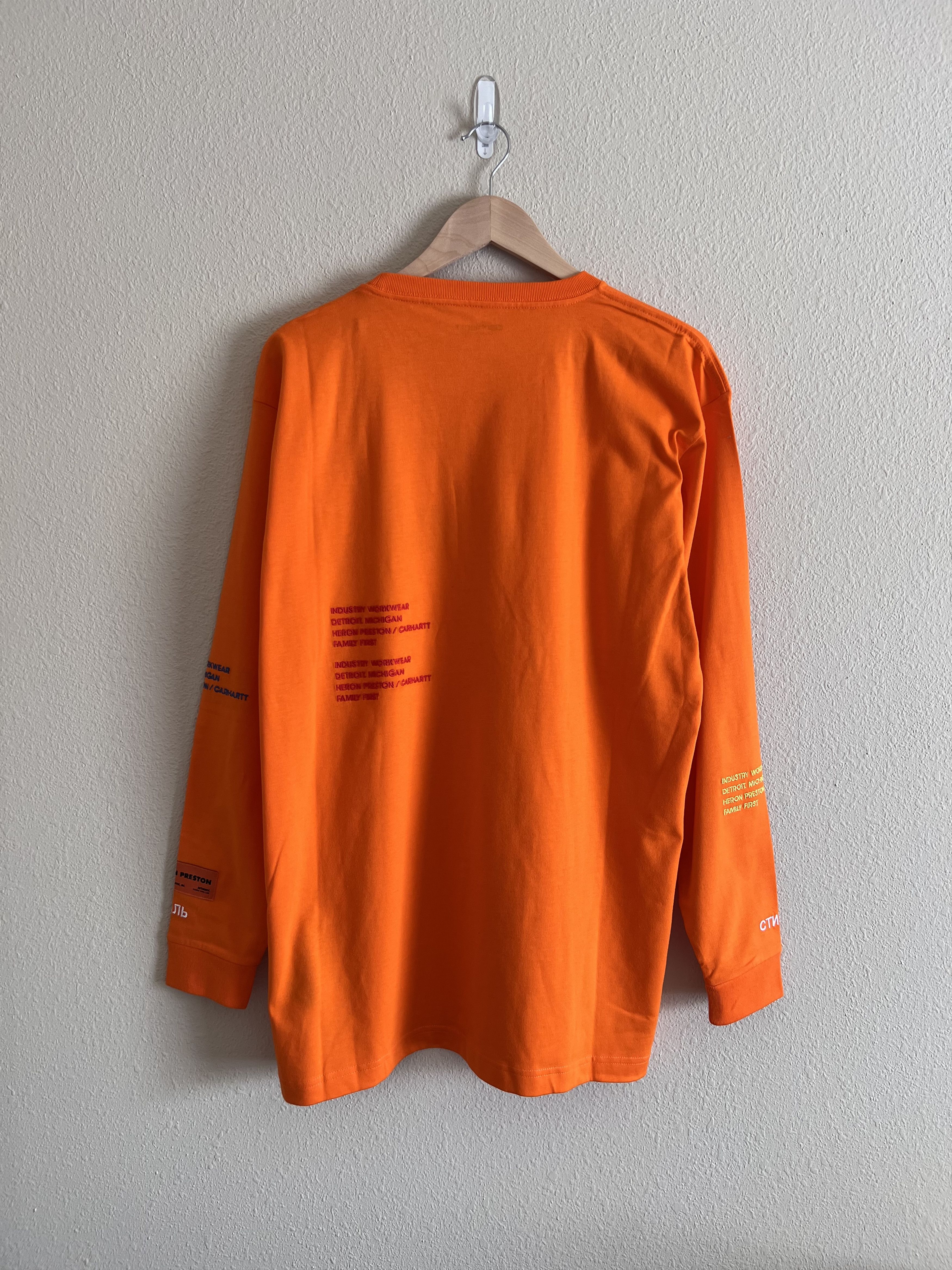 Carhartt Wip × Heron Preston Heron Preston Carhartt WIP Long Sleeve Shirt in Orange Size US S / EU 44-46 / 1 - 7 Thumbnail