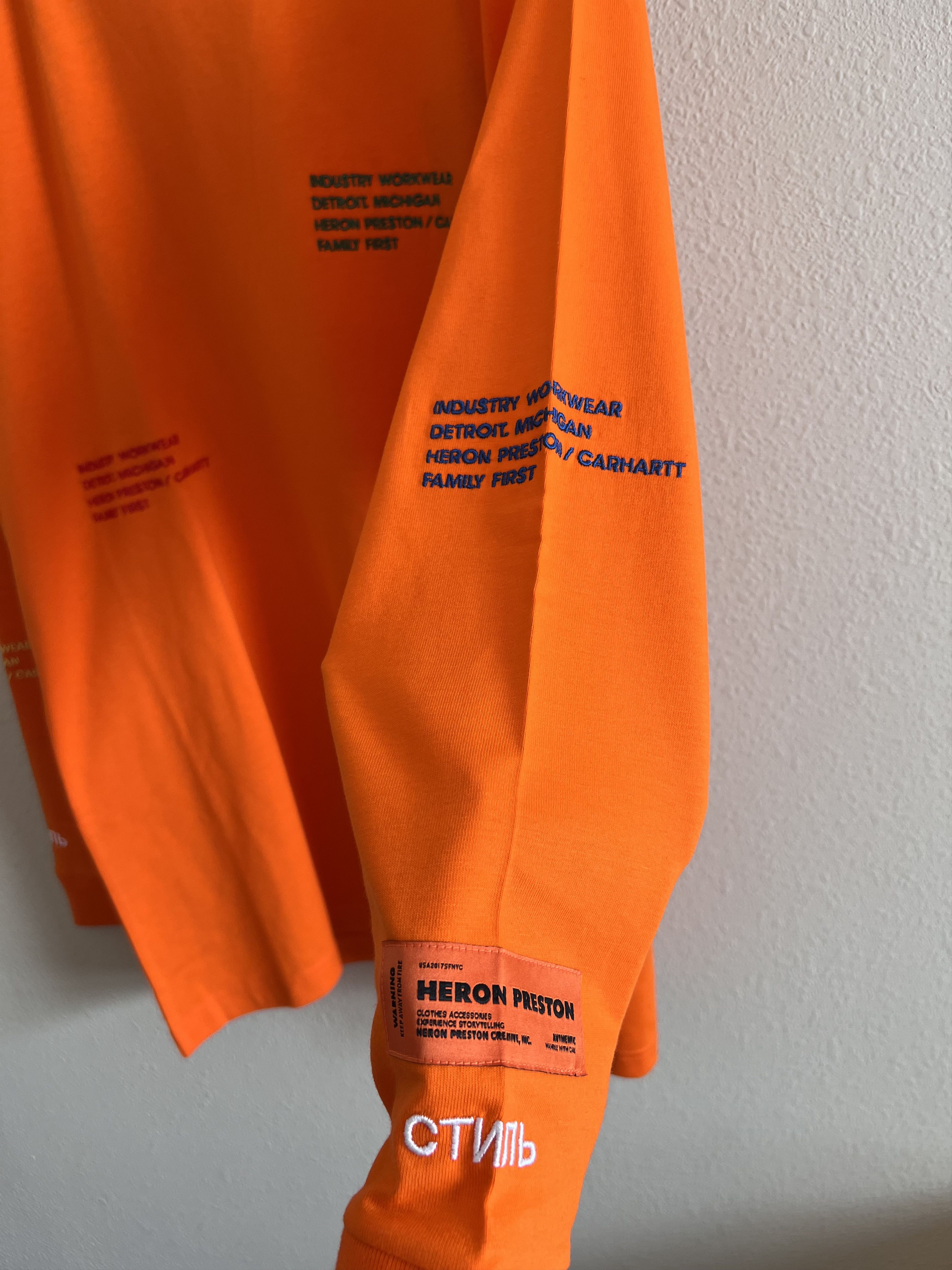 Carhartt Wip × Heron Preston Heron Preston Carhartt WIP Long Sleeve Shirt in Orange Size US S / EU 44-46 / 1 - 5 Thumbnail