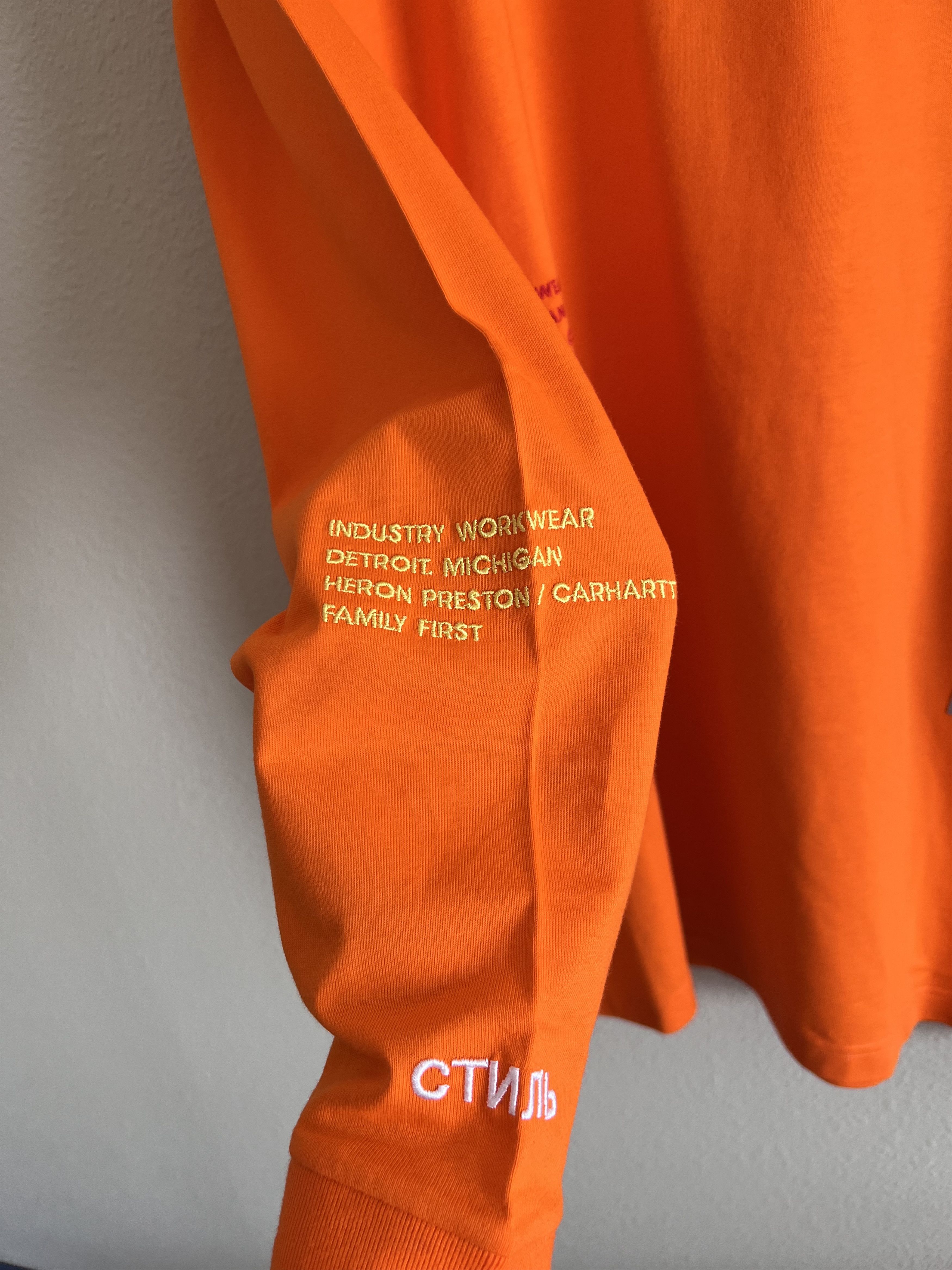 Carhartt Wip × Heron Preston Heron Preston Carhartt WIP Long Sleeve Shirt in Orange Size US S / EU 44-46 / 1 - 6 Thumbnail