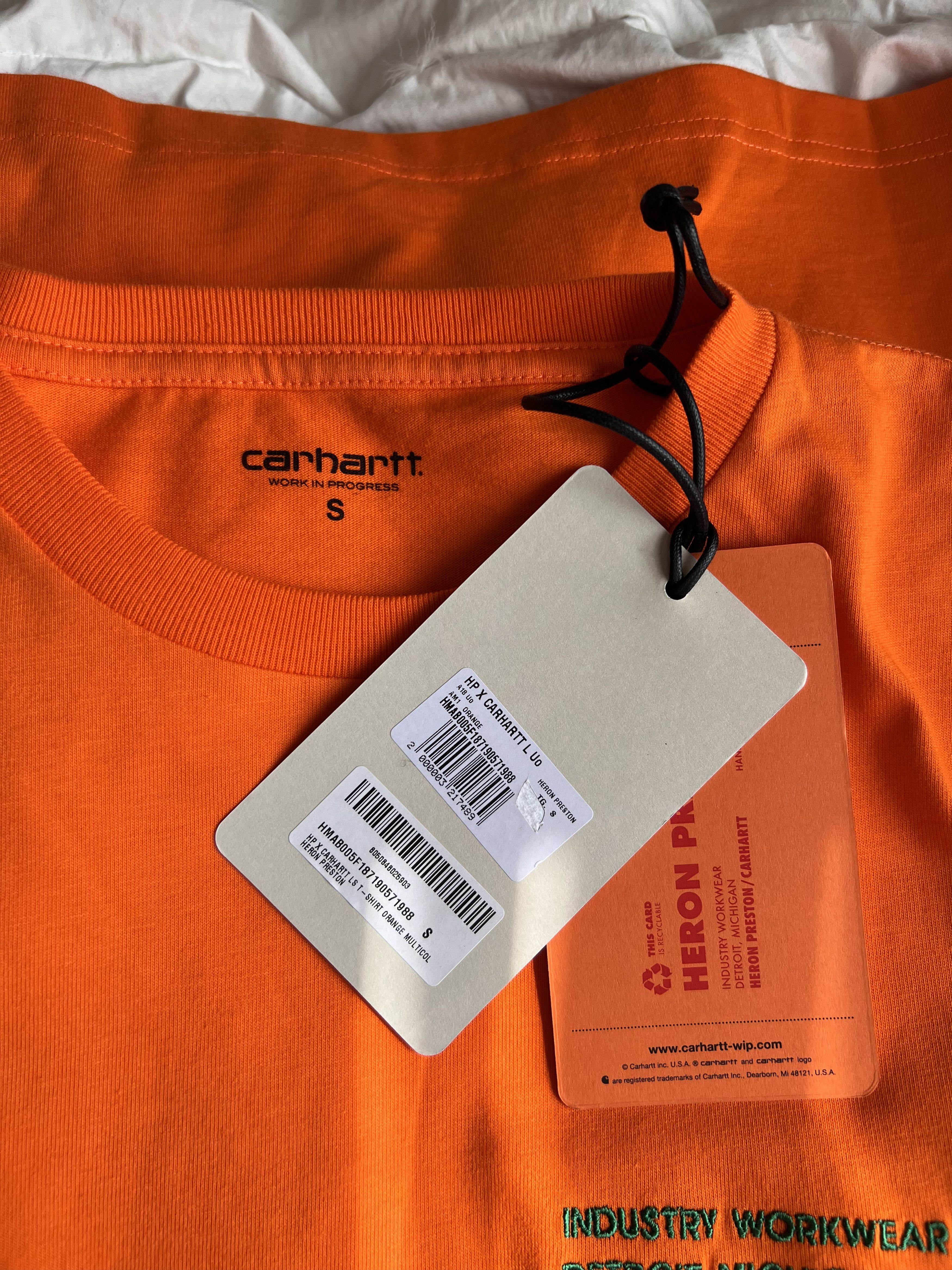 Carhartt Wip × Heron Preston Heron Preston Carhartt WIP Long Sleeve Shirt in Orange Size US S / EU 44-46 / 1 - 9 Thumbnail