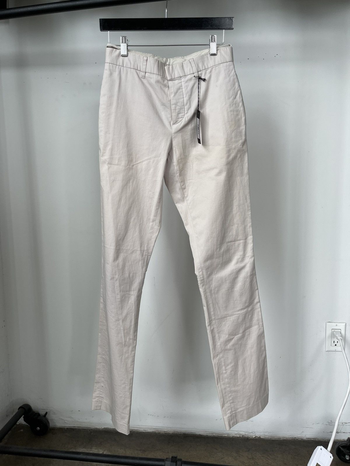 image of Helmut Lang Knee Pocket Trousers in White, Men's (Size 28)