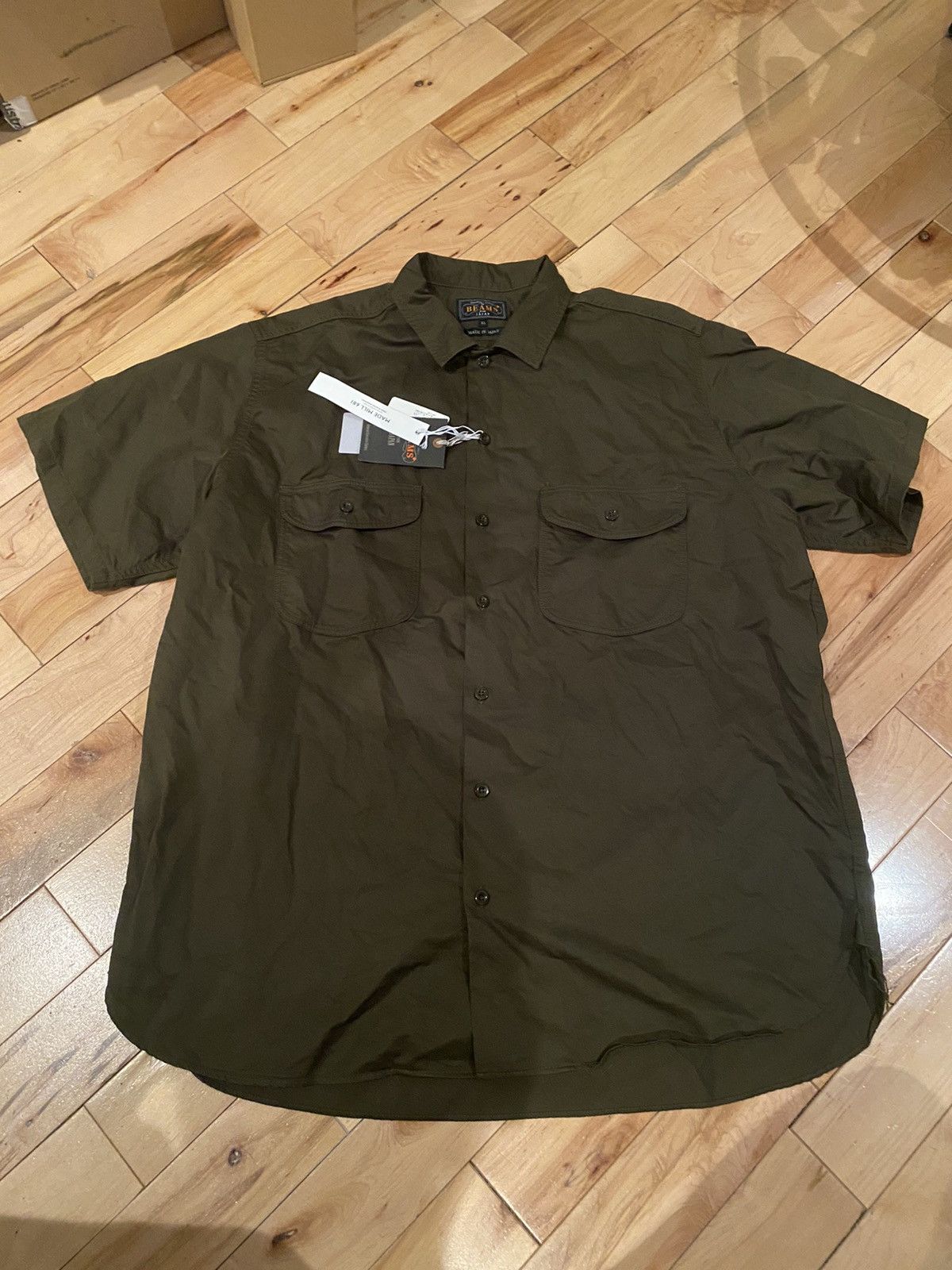 Beams Plus Cotton Twill Olive Work Shirt Size US XL / EU 56 / 4 - 1 Thumbnail