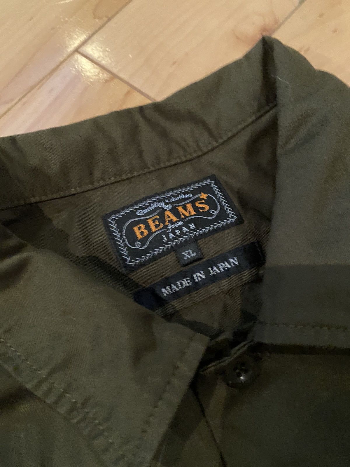 Beams Plus Cotton Twill Olive Work Shirt Size US XL / EU 56 / 4 - 3 Thumbnail