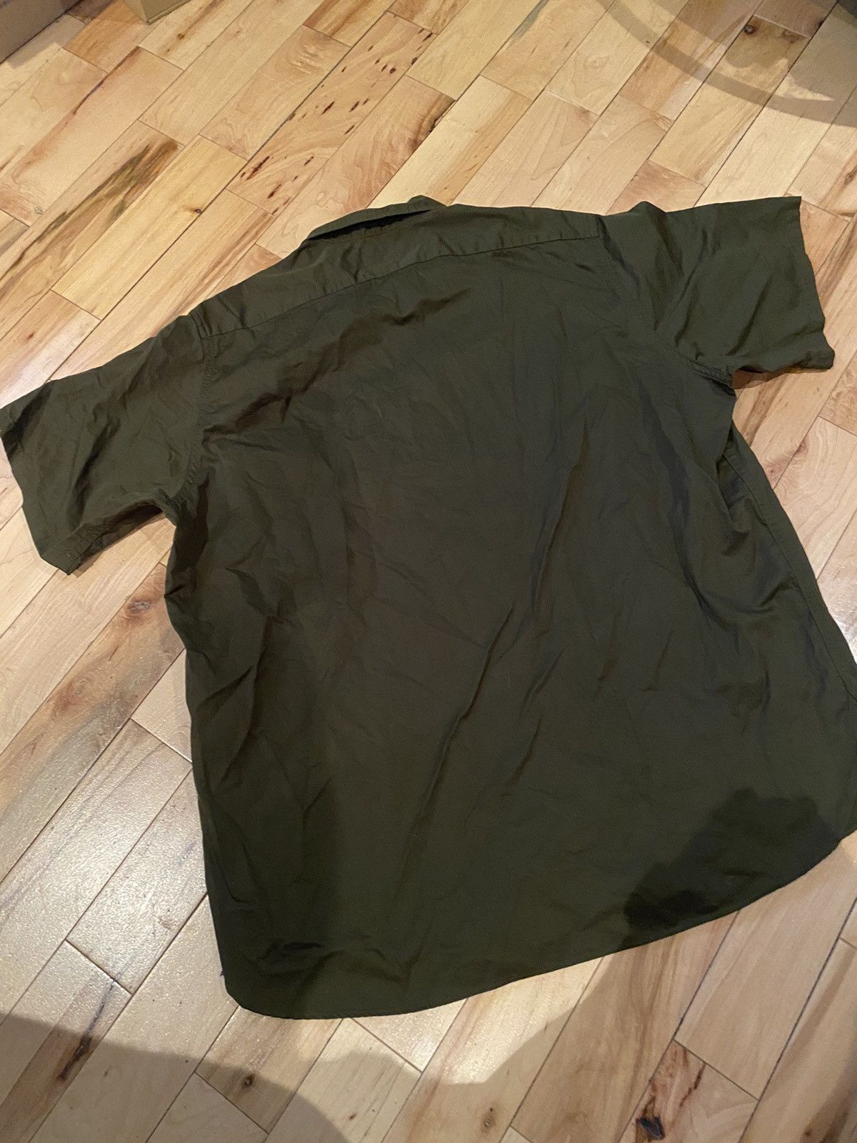 Beams Plus Cotton Twill Olive Work Shirt Size US XL / EU 56 / 4 - 4 Thumbnail