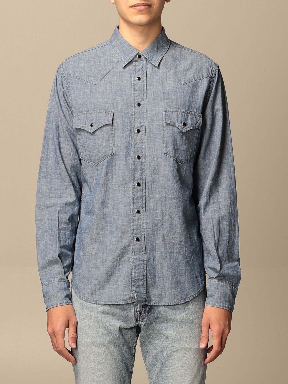 Hedi Slimane × Saint Laurent Paris Saint Laurent linen western denim shirt Size US M / EU 48-50 / 2 - 12 Thumbnail