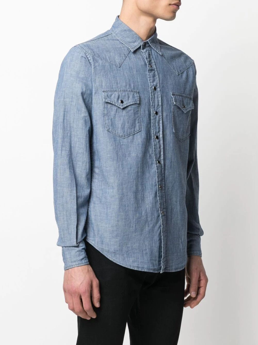 Hedi Slimane × Saint Laurent Paris Saint Laurent linen western denim shirt Size US M / EU 48-50 / 2 - 14 Thumbnail