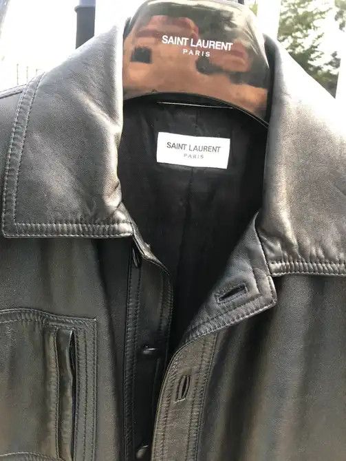 Hedi Slimane × Saint Laurent Paris Saint Laurent Leather Trucker jacket Size US S / EU 44-46 / 1 - 8 Thumbnail