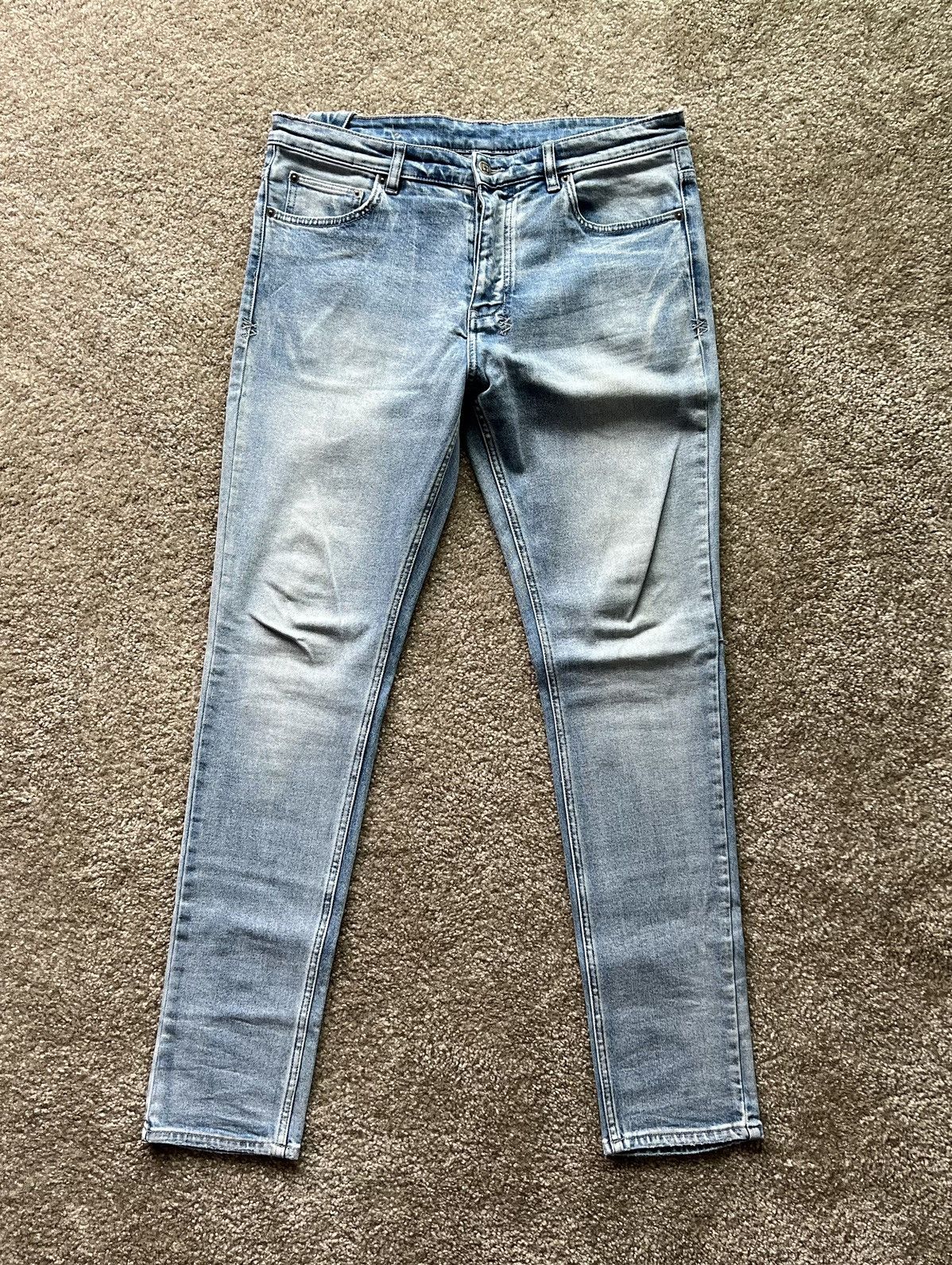 image of Ksubi Chitch Punk Blue Slim Denim Jeans Size 33 Light Indigo, Men's