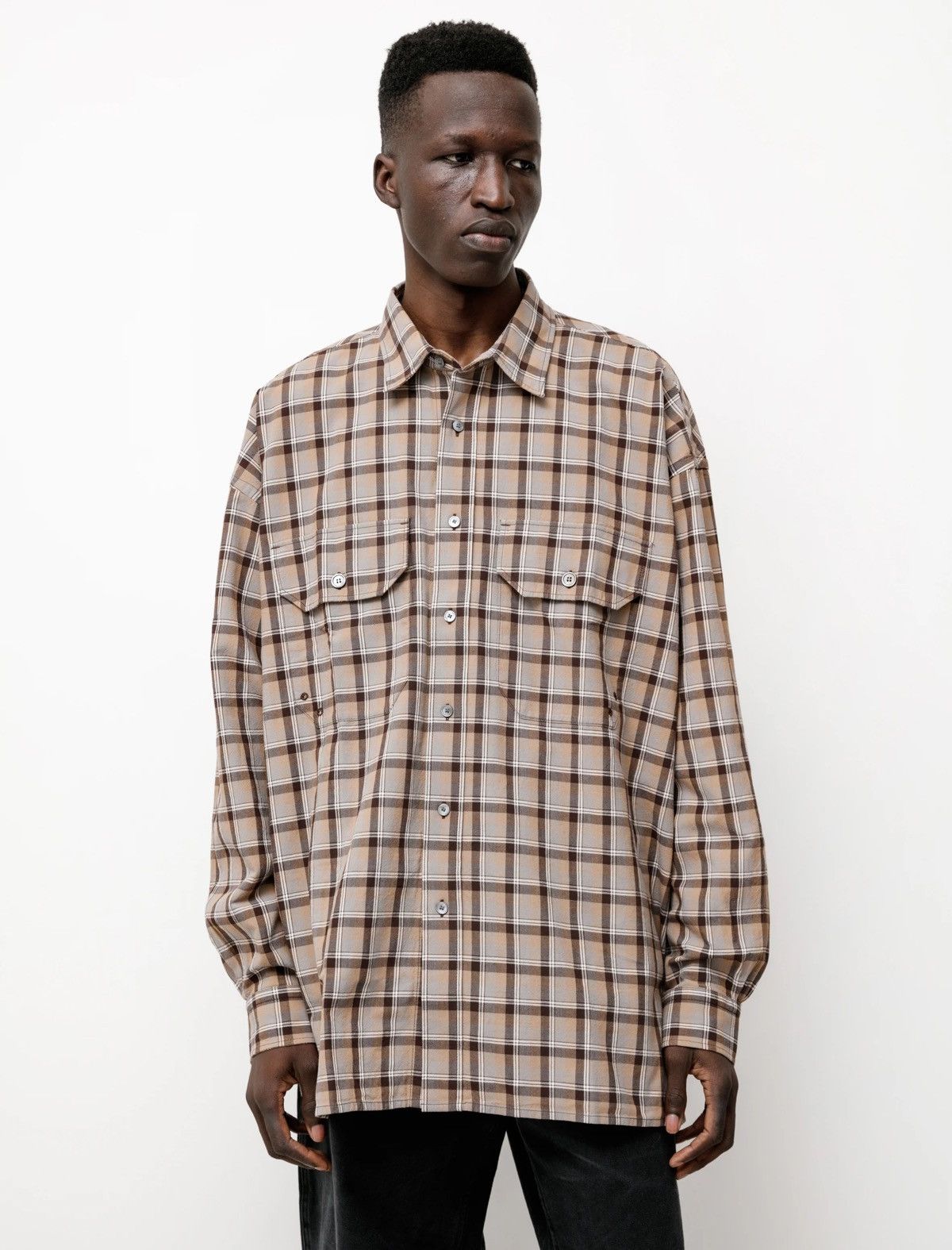 Acne Studios ACNE STUDIOS - OVERSIZED SHIRT CHECKED GREY