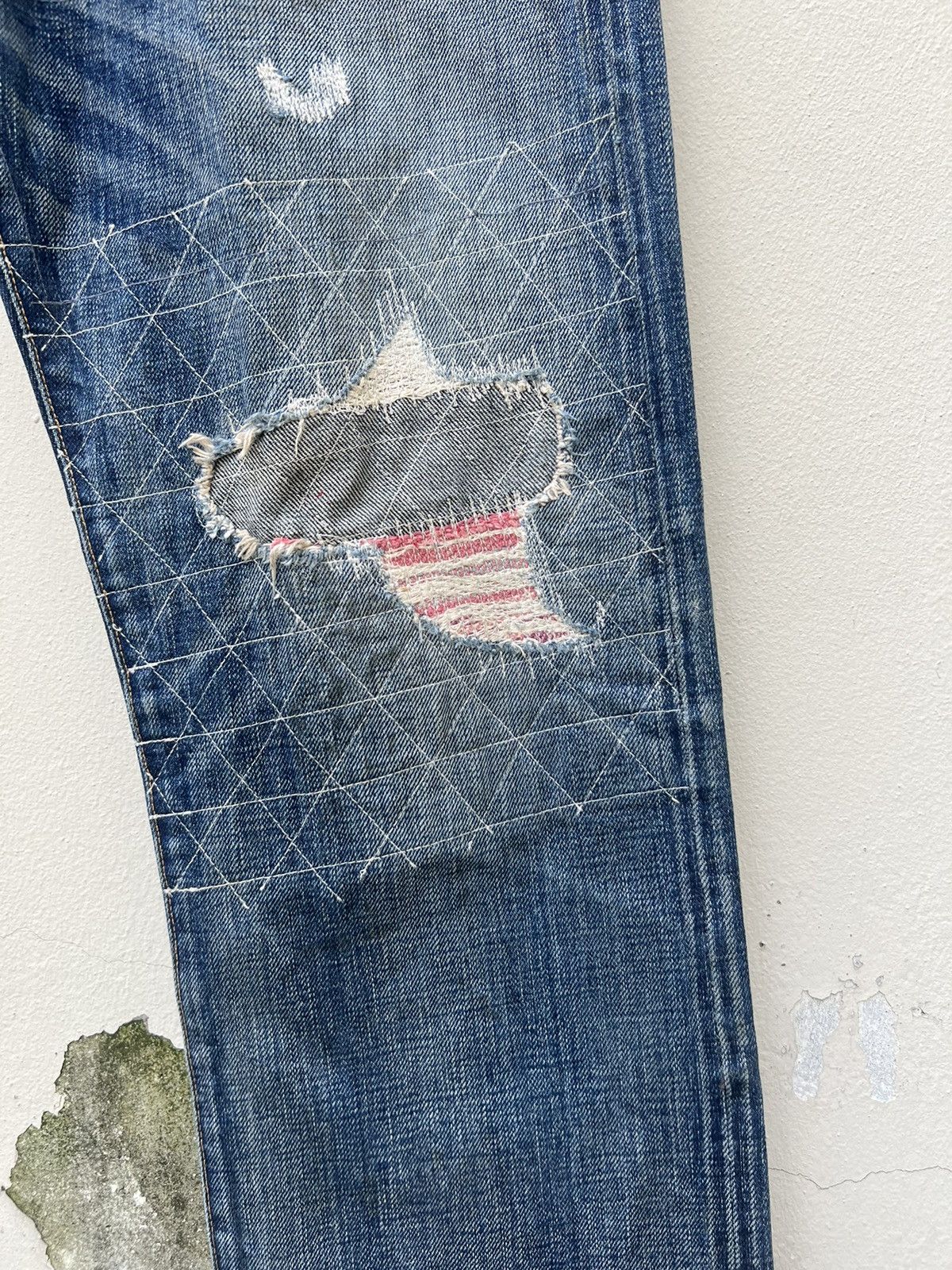 Hysteric Glamour Vintage Ron Herman RHD02 Bad Water Rips Denim Selvedge Jeans Size US 31 - 11 Thumbnail